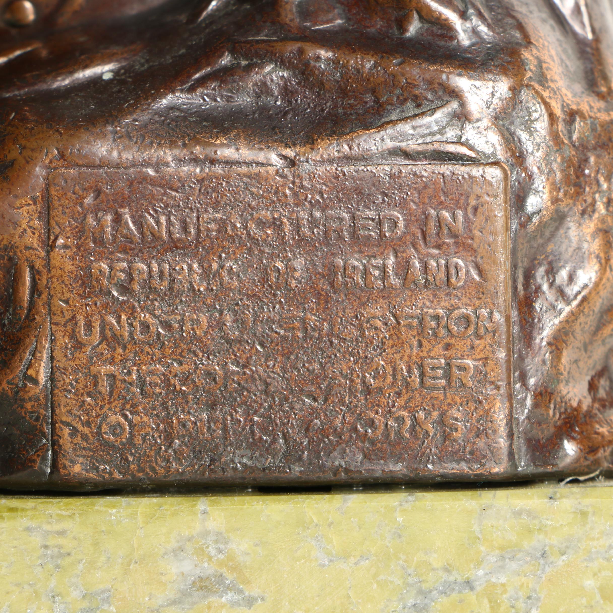 Vintage Brass Sculpture of Irish Medieval Character Cuchulain