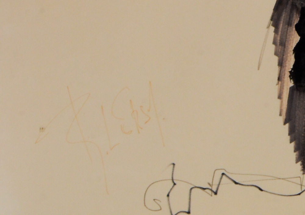 Roger Lersy Mixed Media Painting of a Mandrill