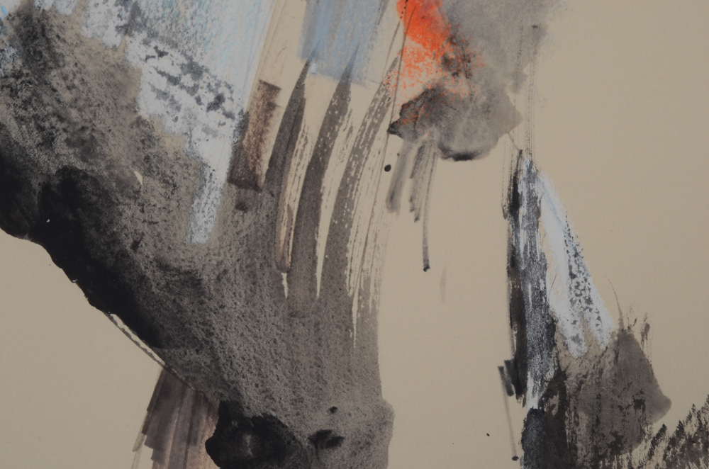 Roger Lersy Mixed Media Painting of a Mandrill