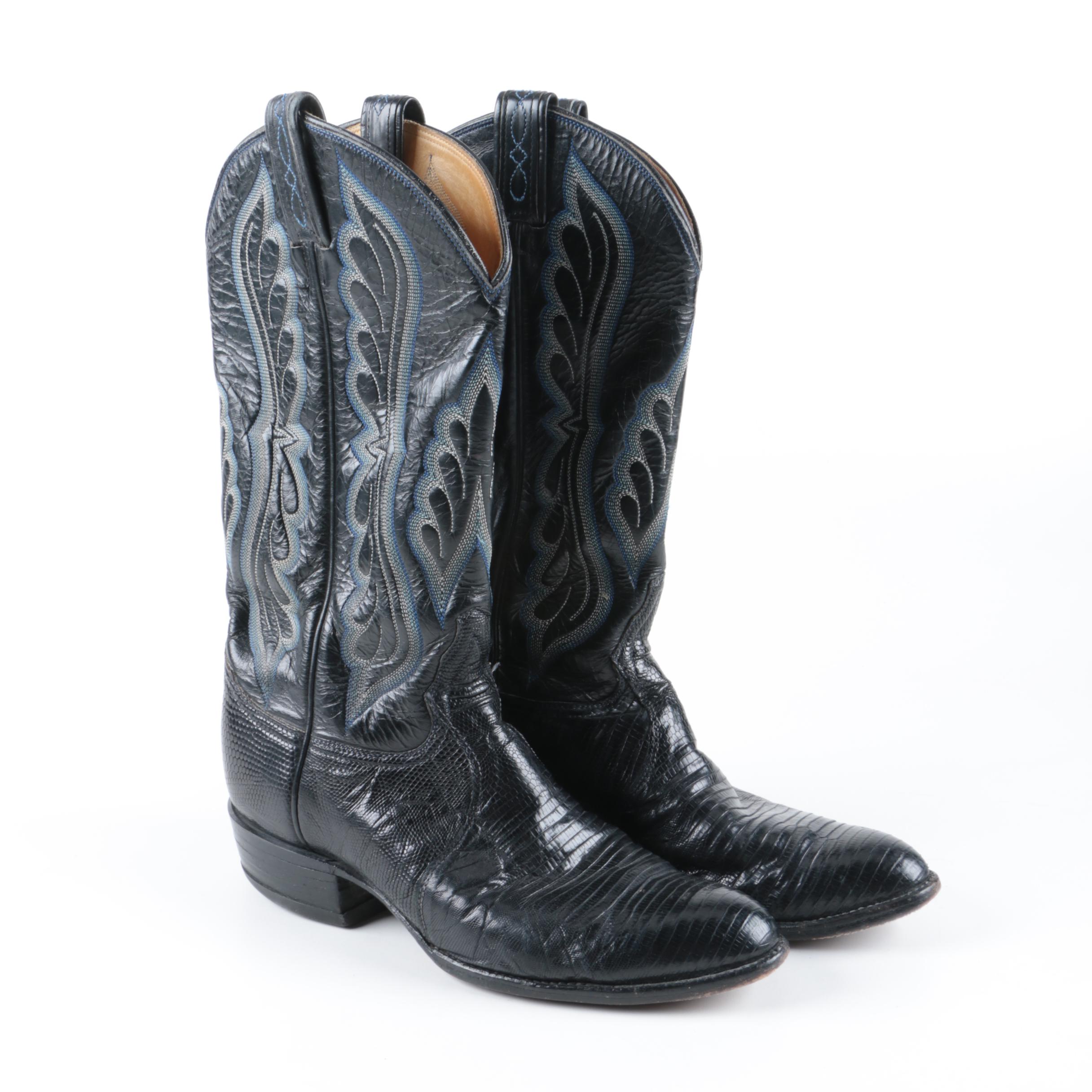 Tony Lama Leather and Lizard Skin Boots
