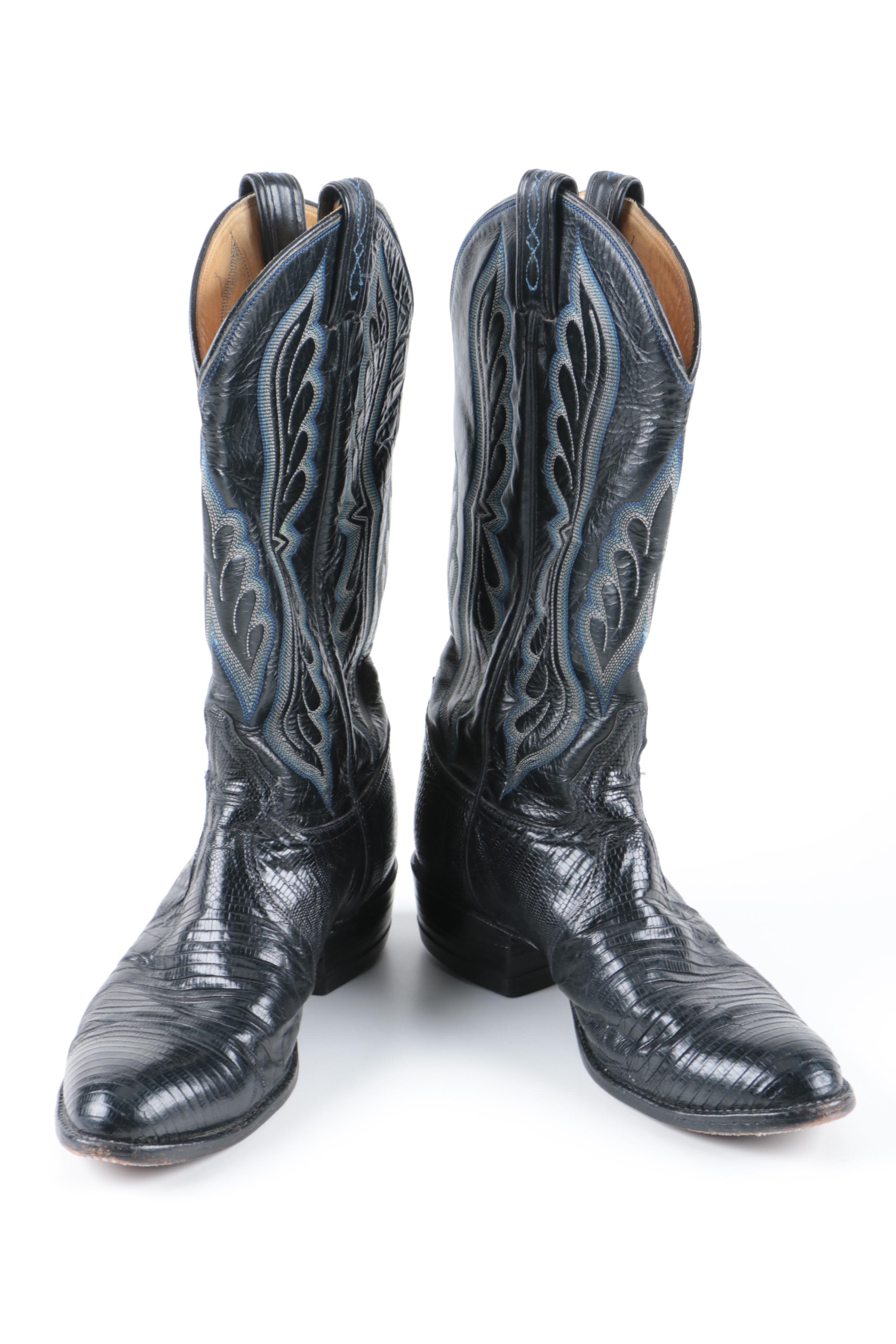 Tony Lama Leather and Lizard Skin Boots