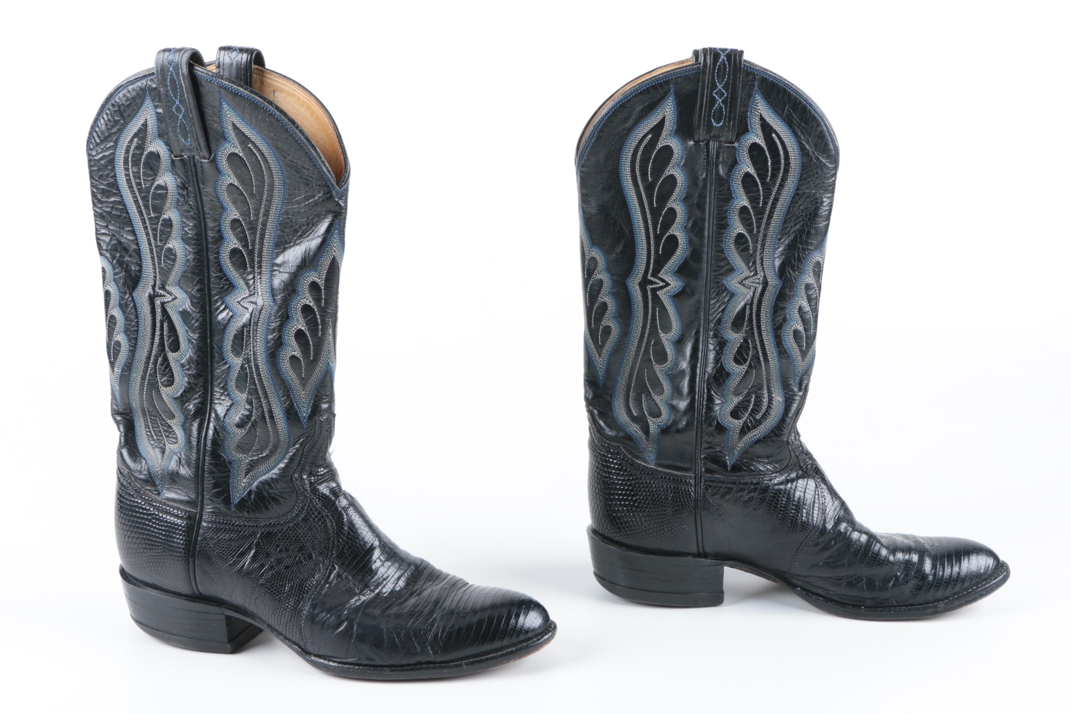 Tony Lama Leather and Lizard Skin Boots