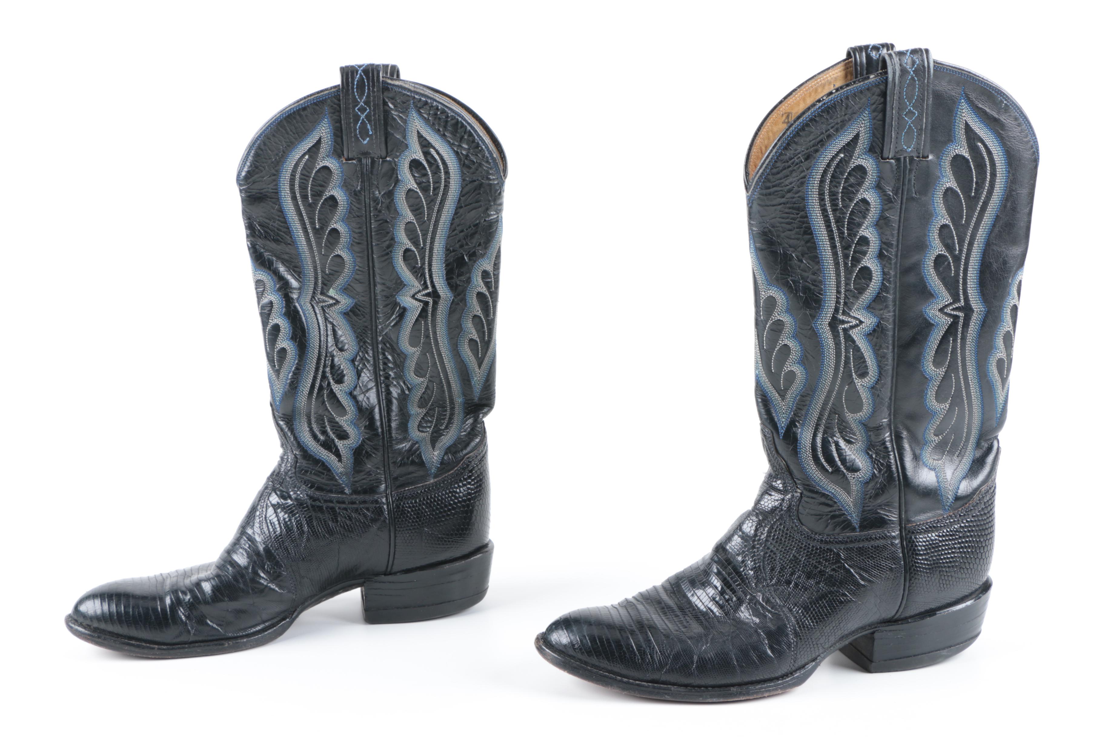 Tony Lama Leather and Lizard Skin Boots