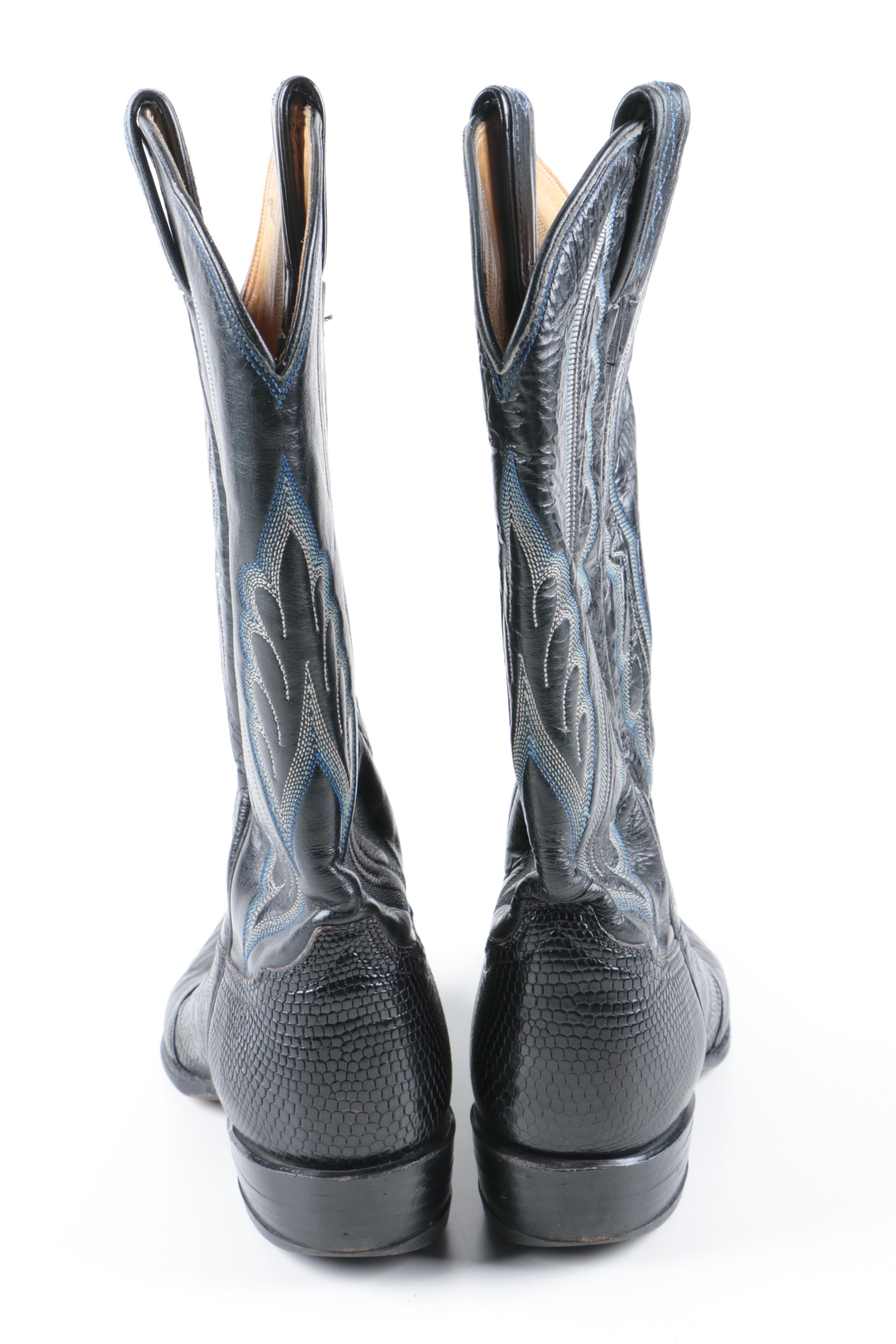 Tony Lama Leather and Lizard Skin Boots