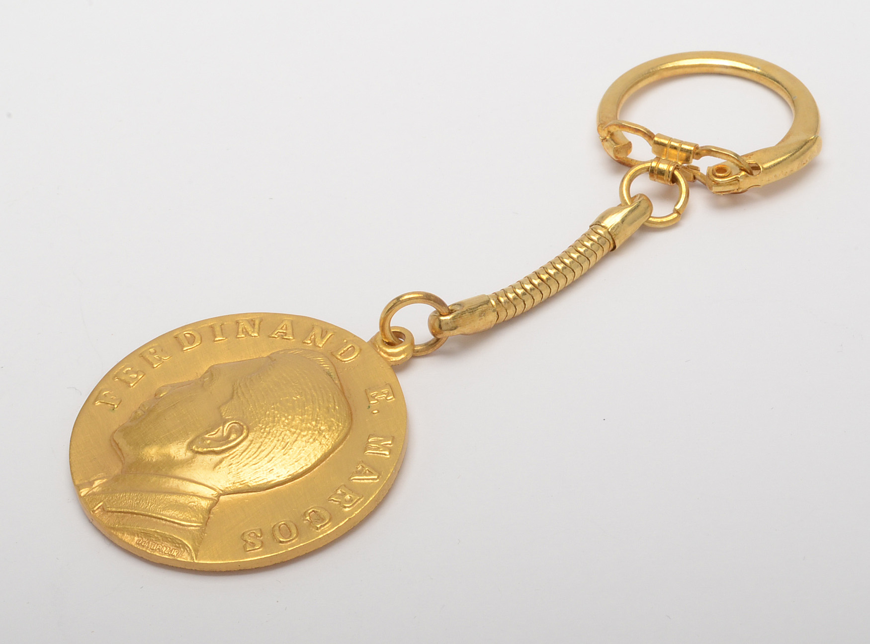 Solid Brass Key Chains Honoring Ferdinand and Imelda Marcos