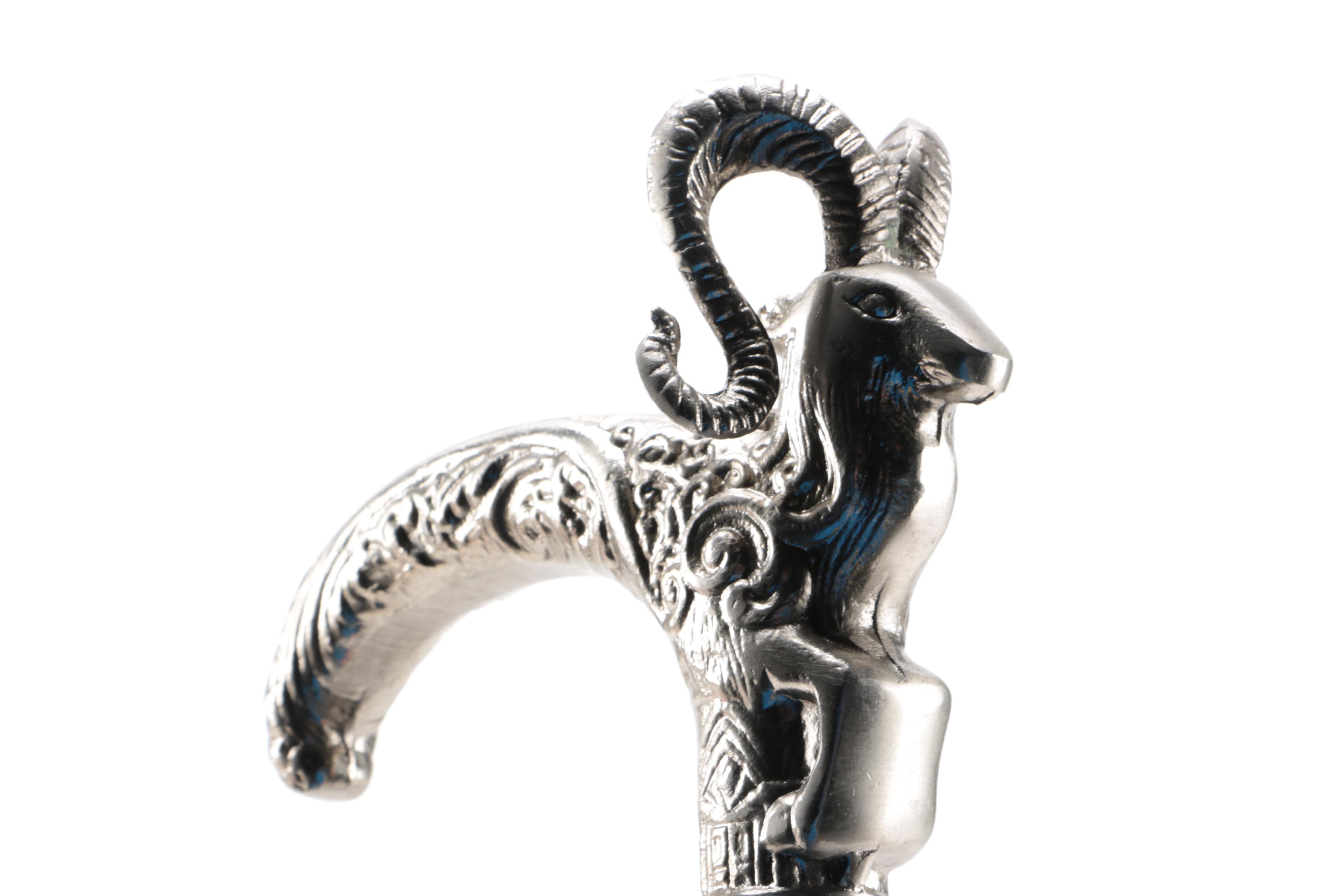 Red Deer Dagger Cane with Ram Head