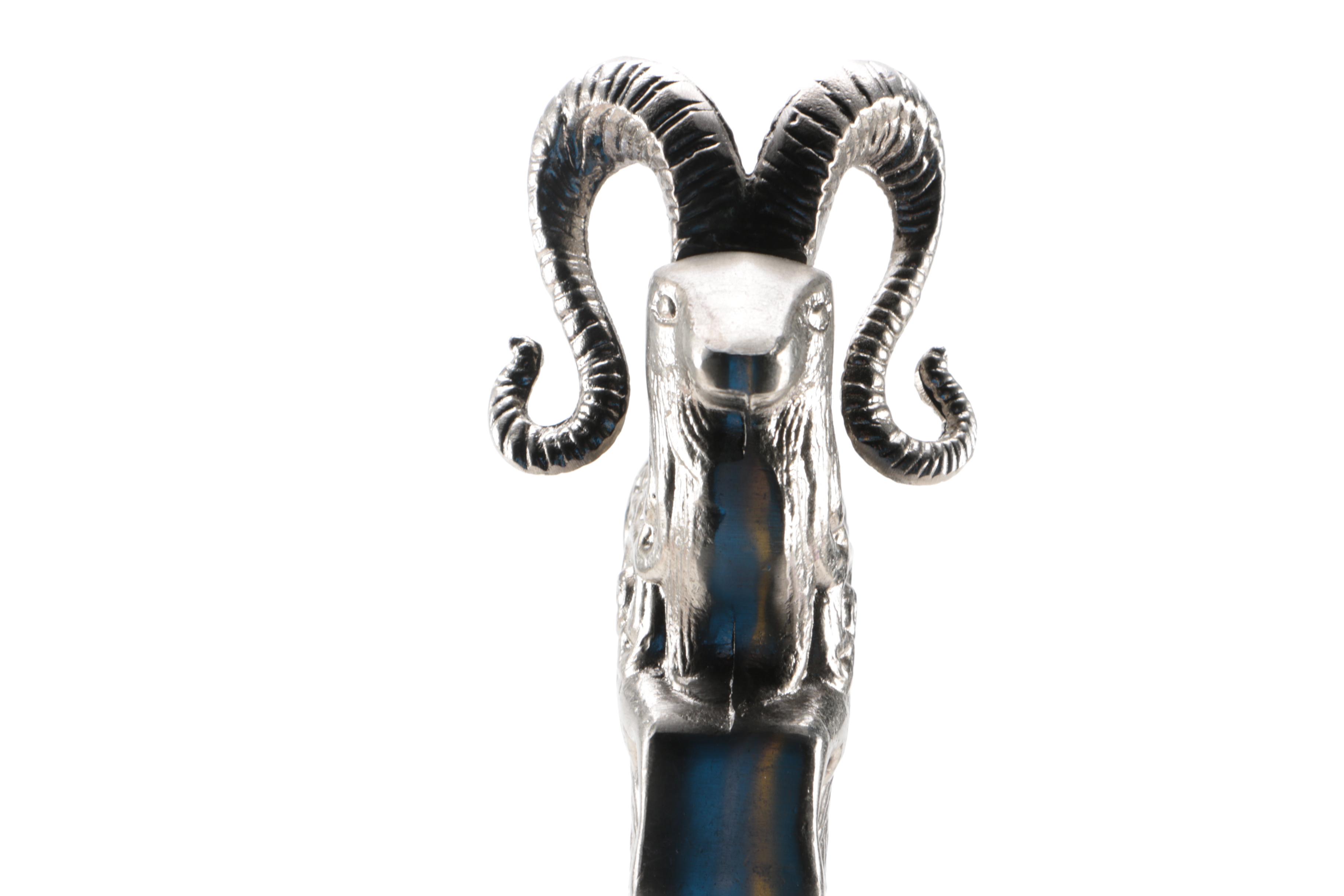 Red Deer Dagger Cane with Ram Head