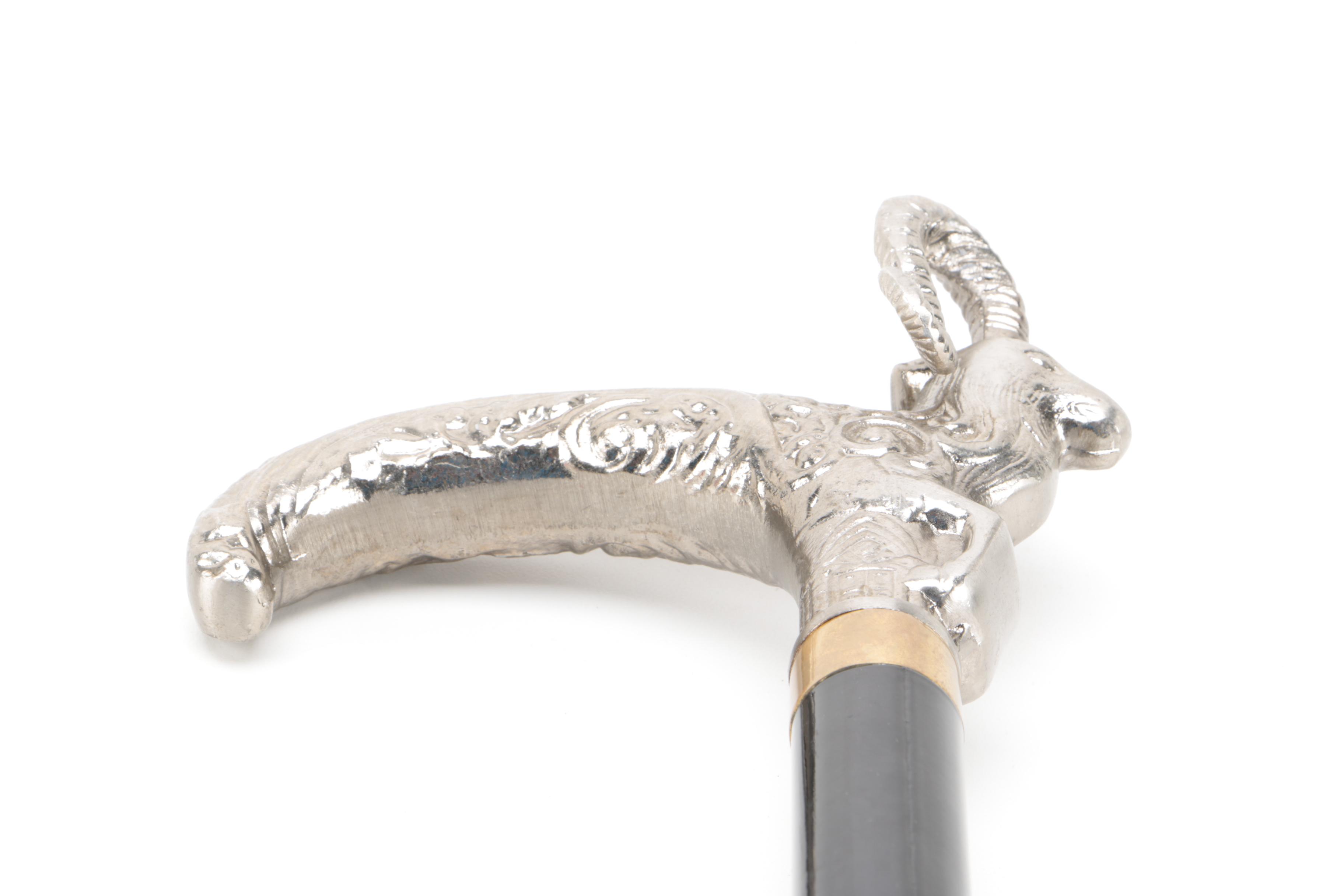 Red Deer Dagger Cane with Ram Head