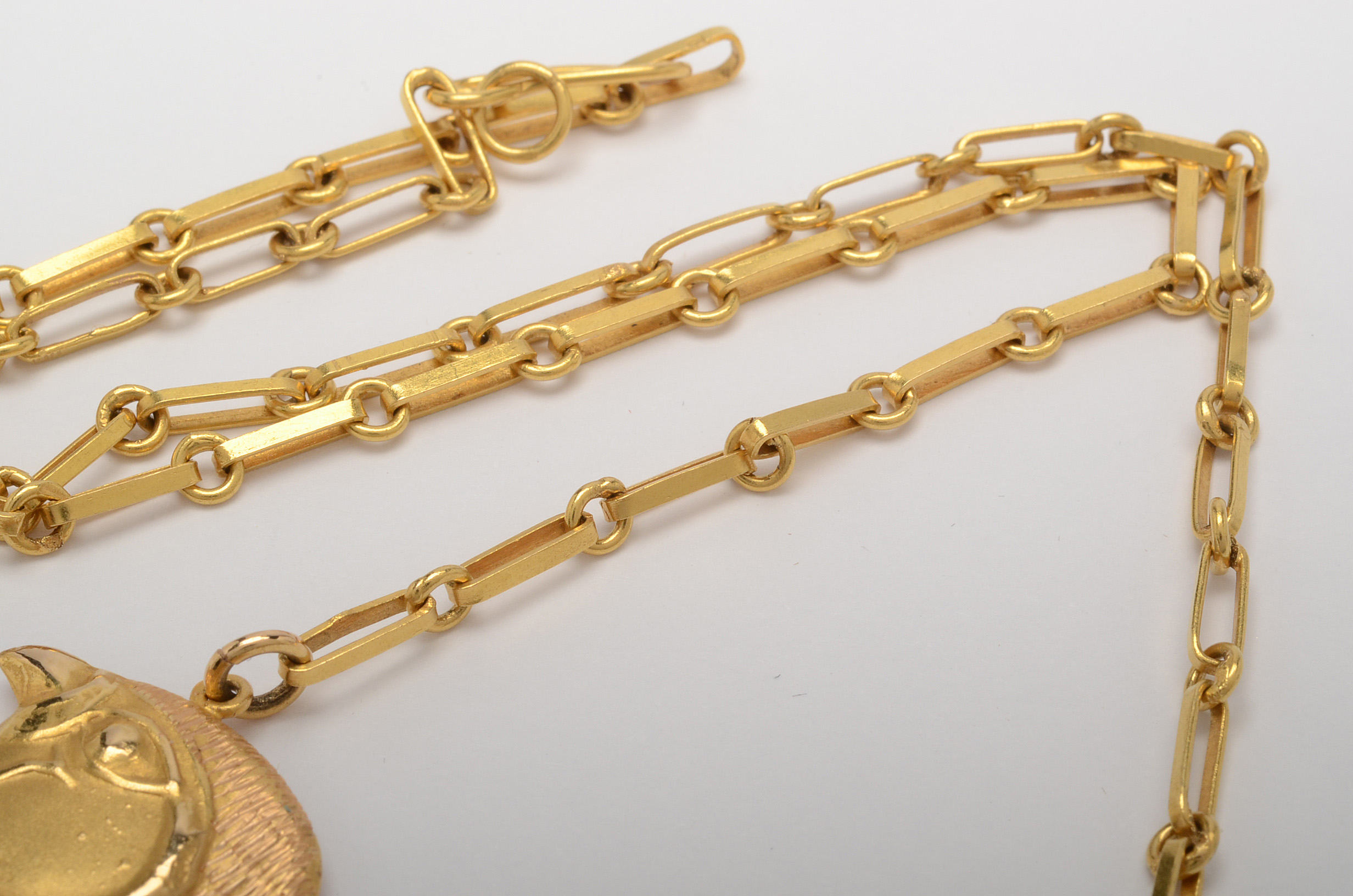 18K Gold Lapis Lazuli Egyptian Revival Necklace