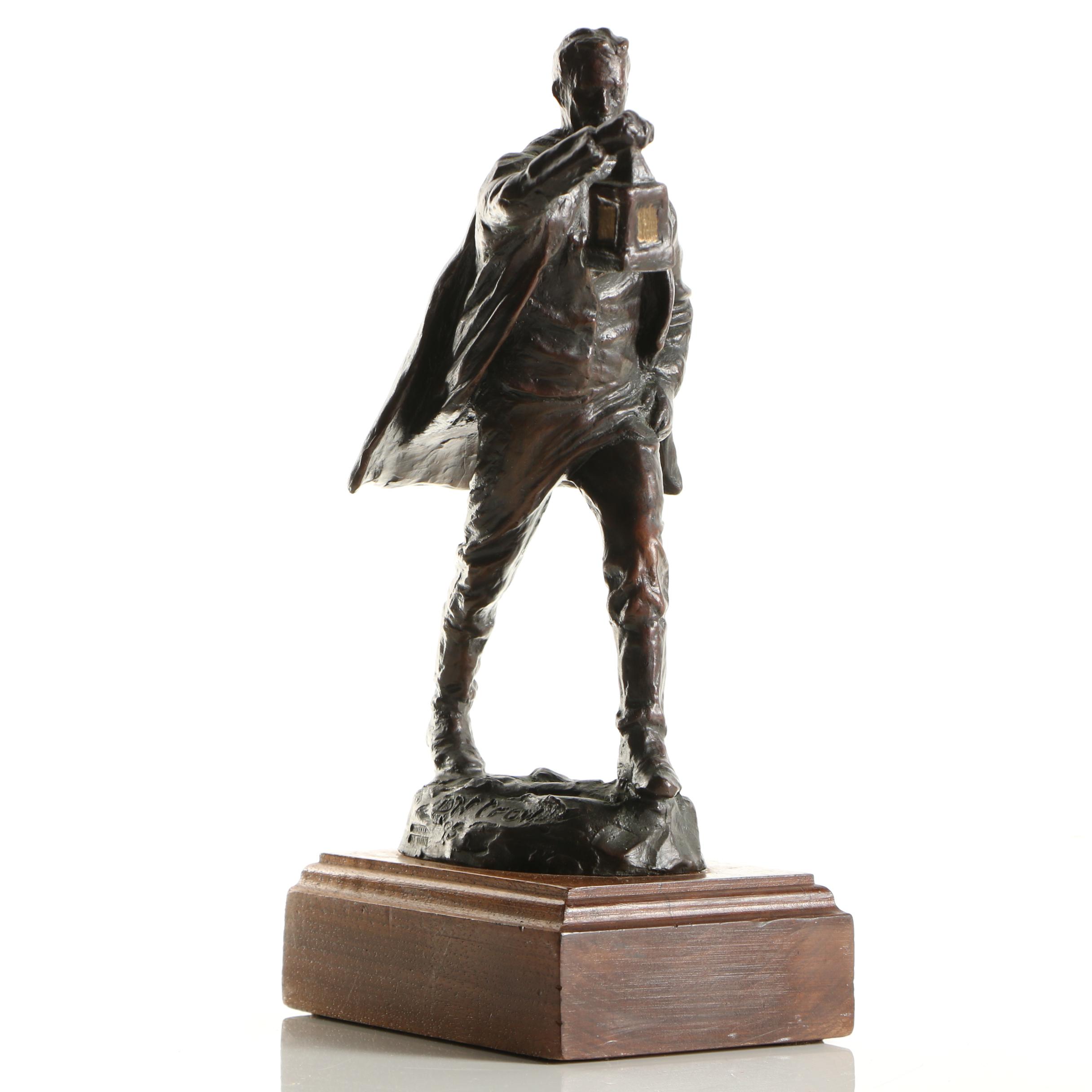 Cast Copper Sculpture After D. W. Crow