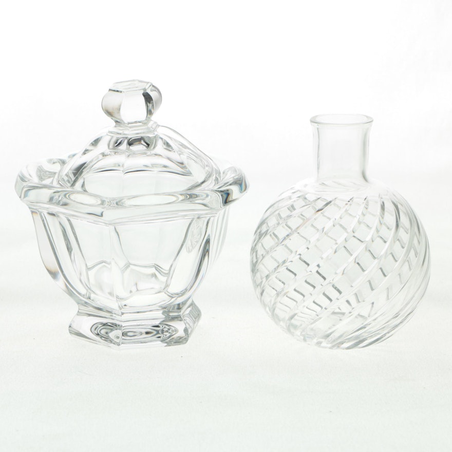 Baccarat Crystal "Cyclades" Vase and "Bretagne" Jar