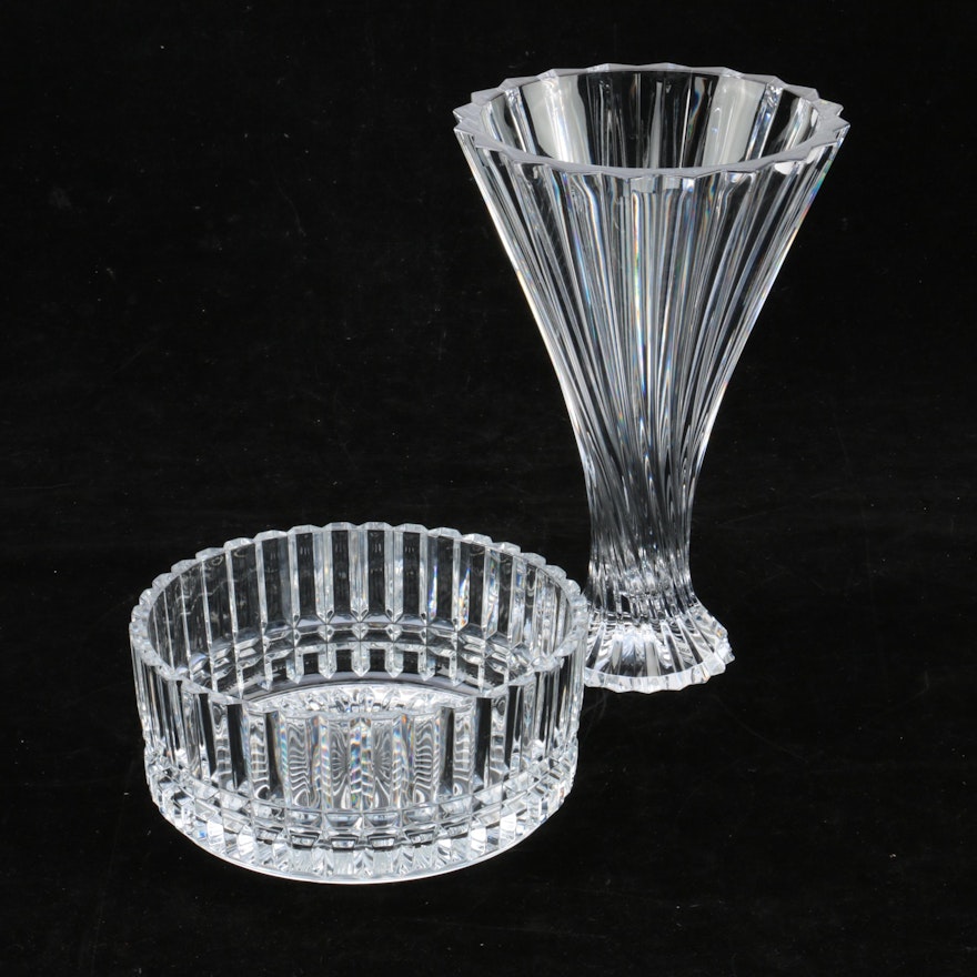 Crystal Bowl and Vase