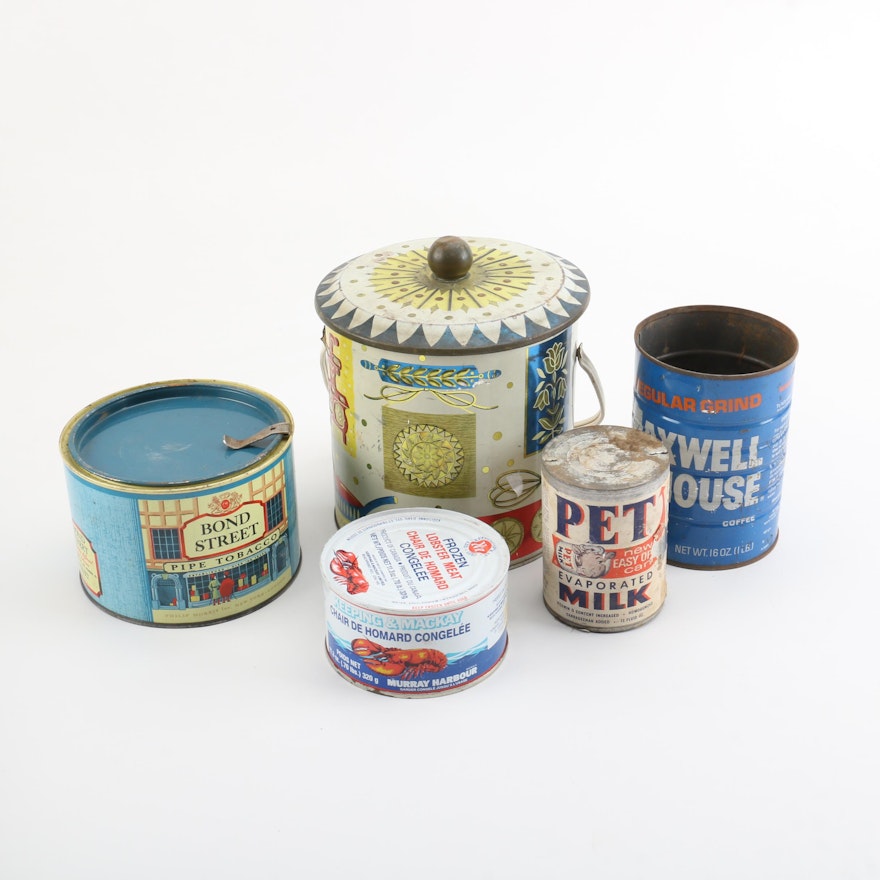 Vintage Biscuit Barrel and Consumables Tins