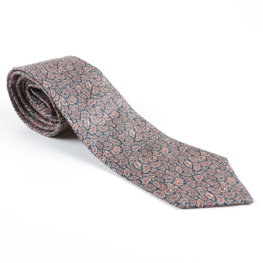 Yves Saint Laurent Silk Paisley Tie