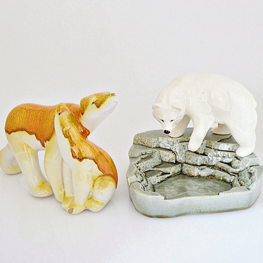 Porcelain and Ceramic Polar Bear Figurines