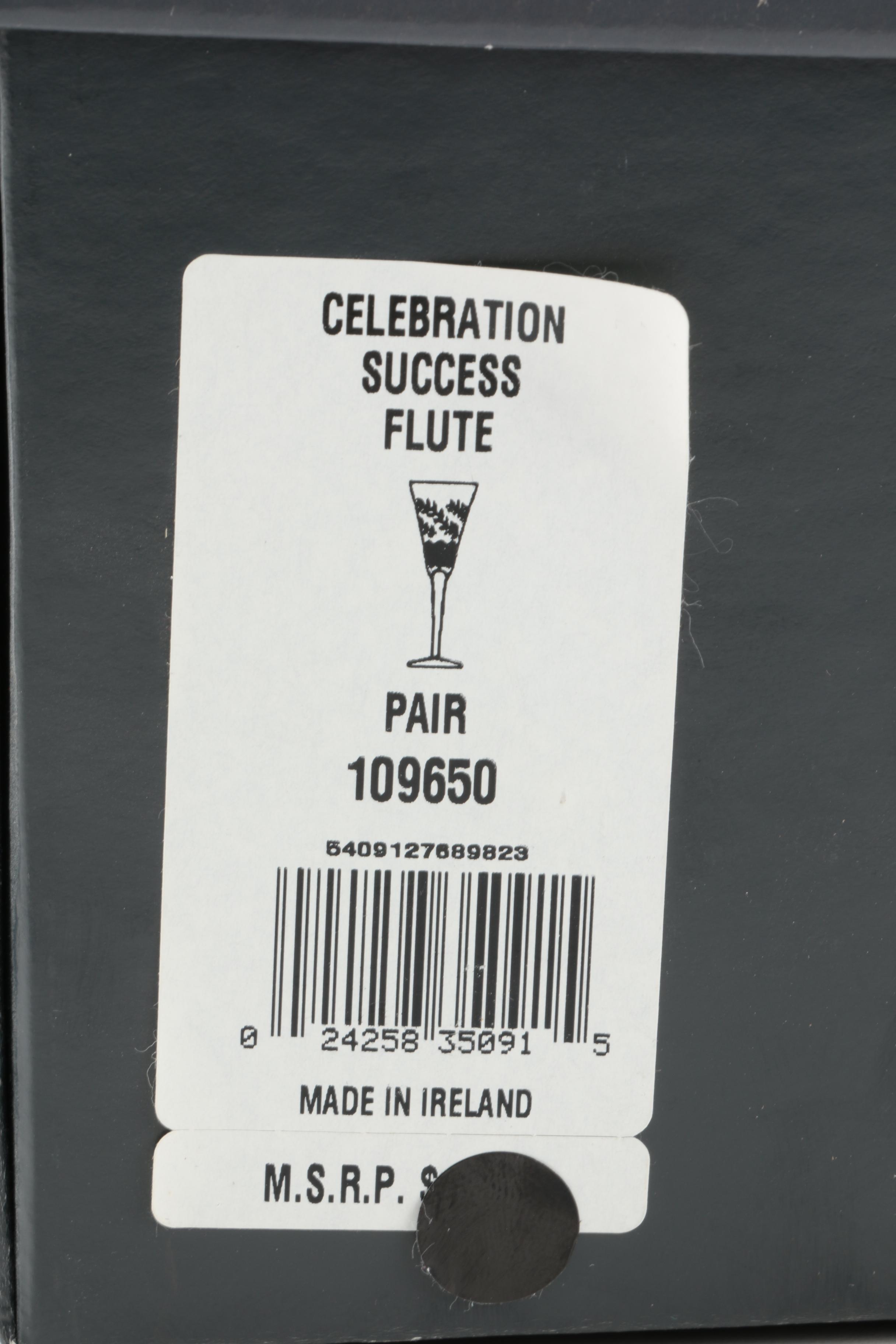 Waterford Crystal "Celebration Success" Toasting Flutes