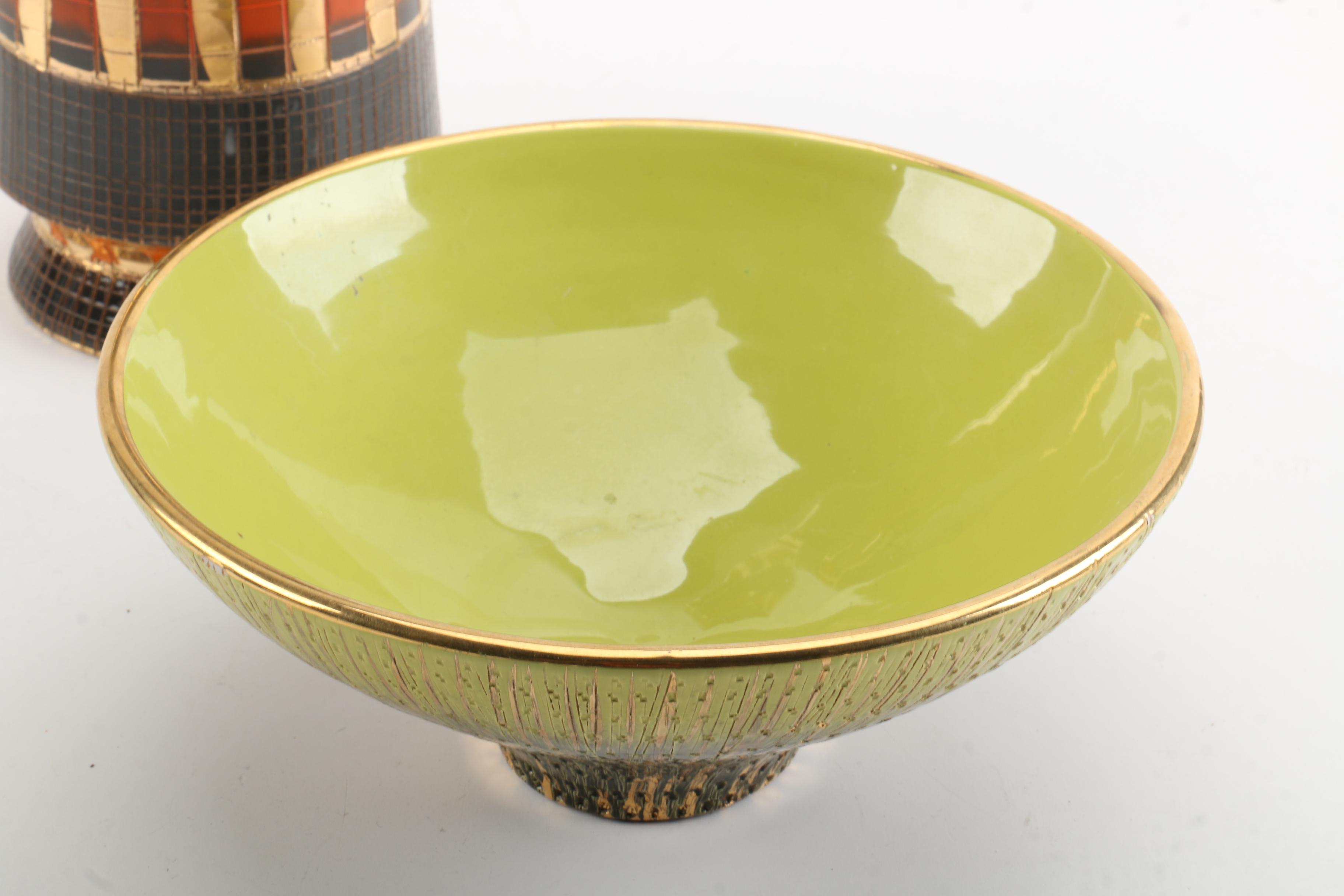 Mid Century Italian Elbee Pottery Vases and Bowl