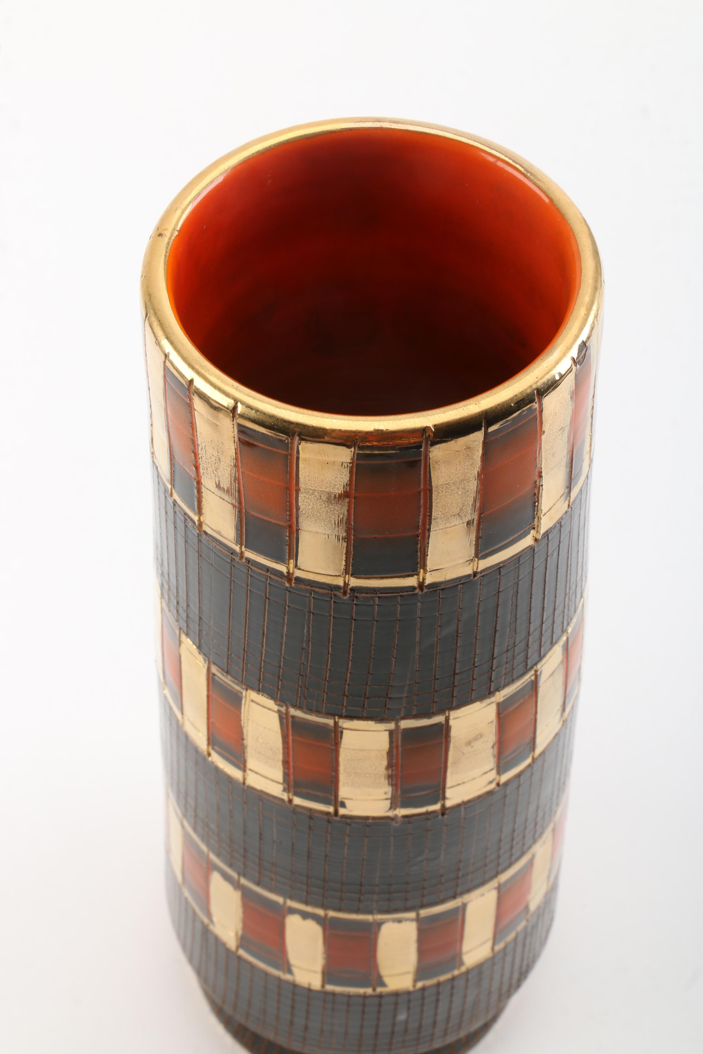 Mid Century Italian Elbee Pottery Vases and Bowl