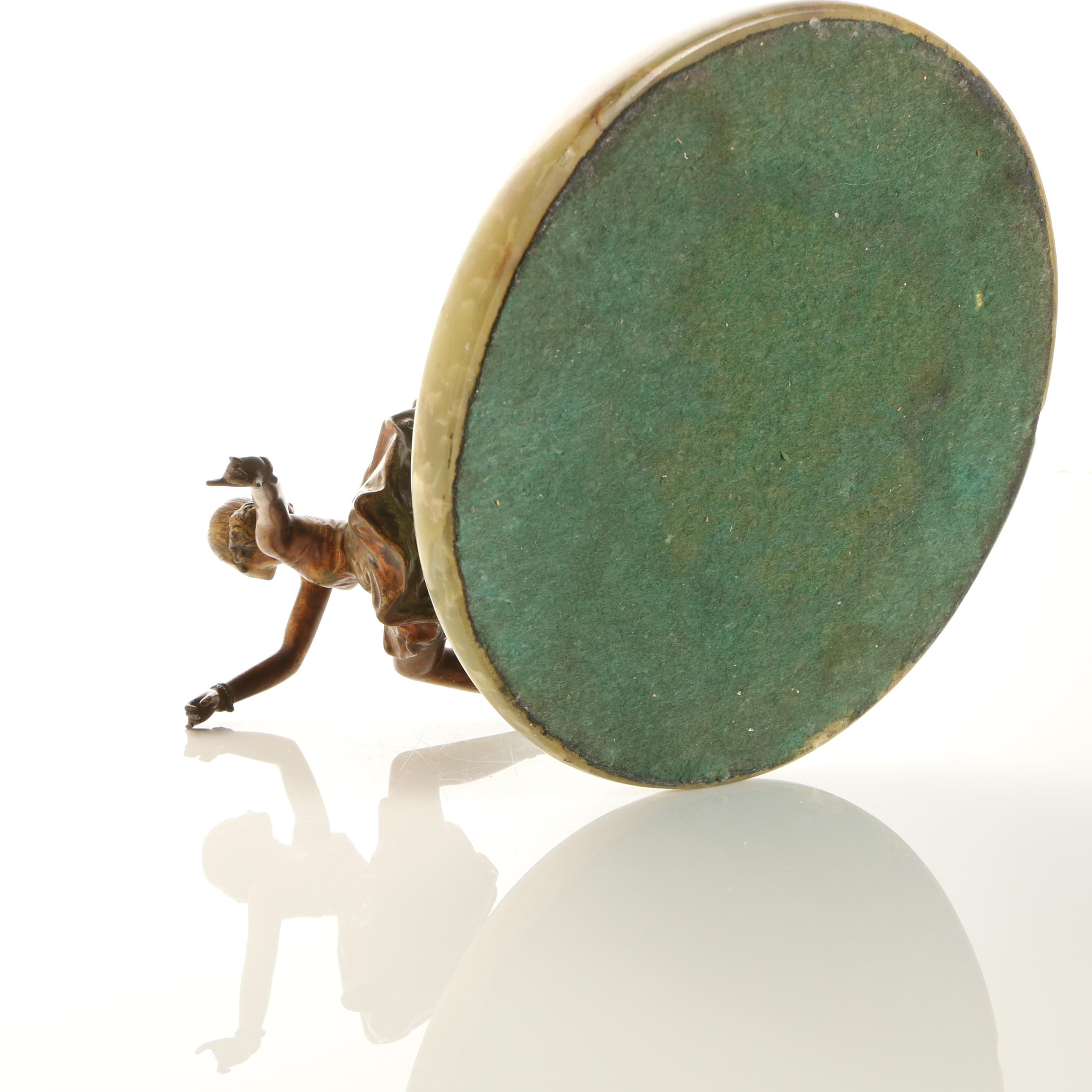 Brass Ballerina Sculpture on Calcite Dish