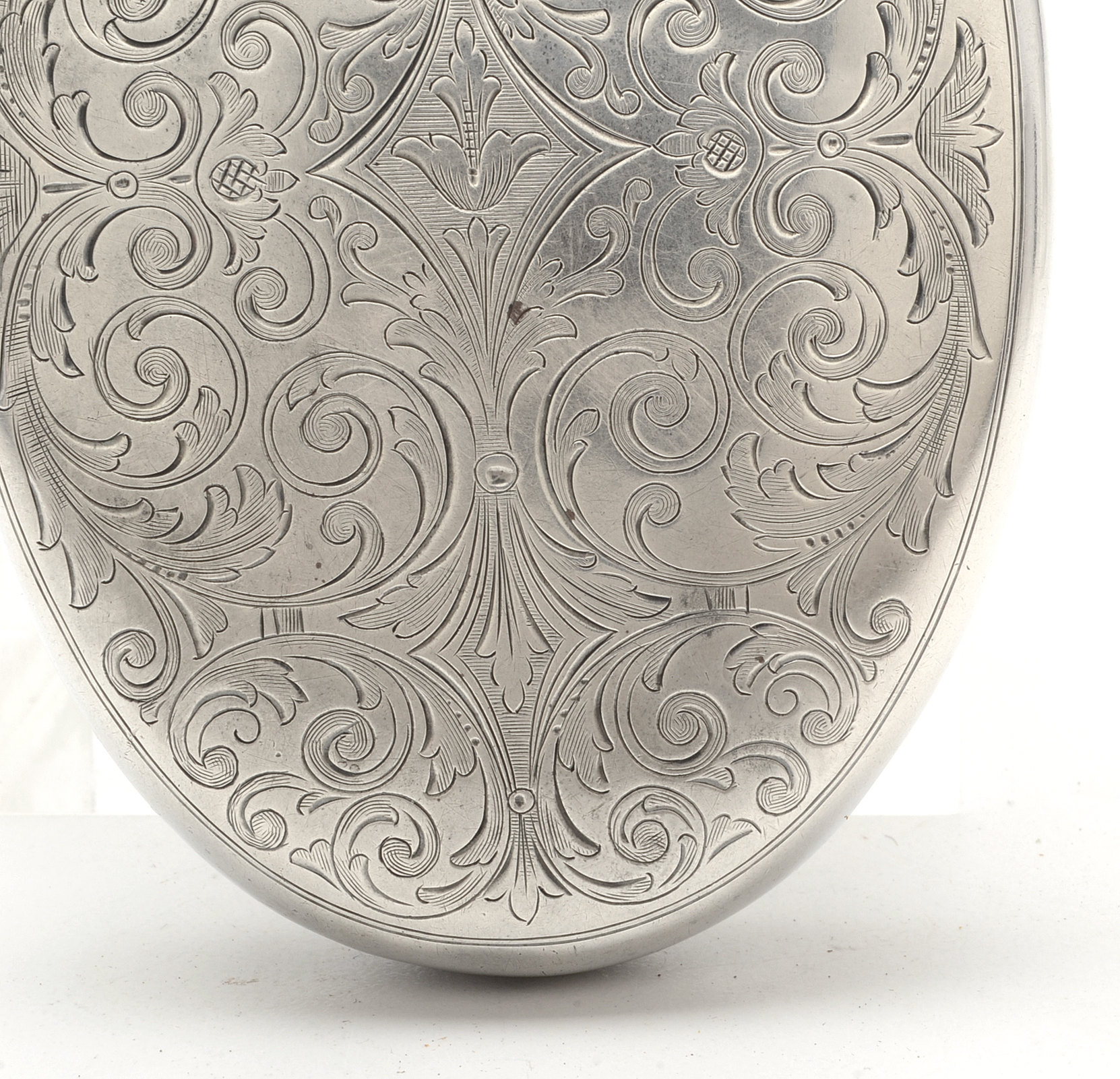 Vintage Tiffany & Co. Sterling Silver Flask with Arabesque Engraving