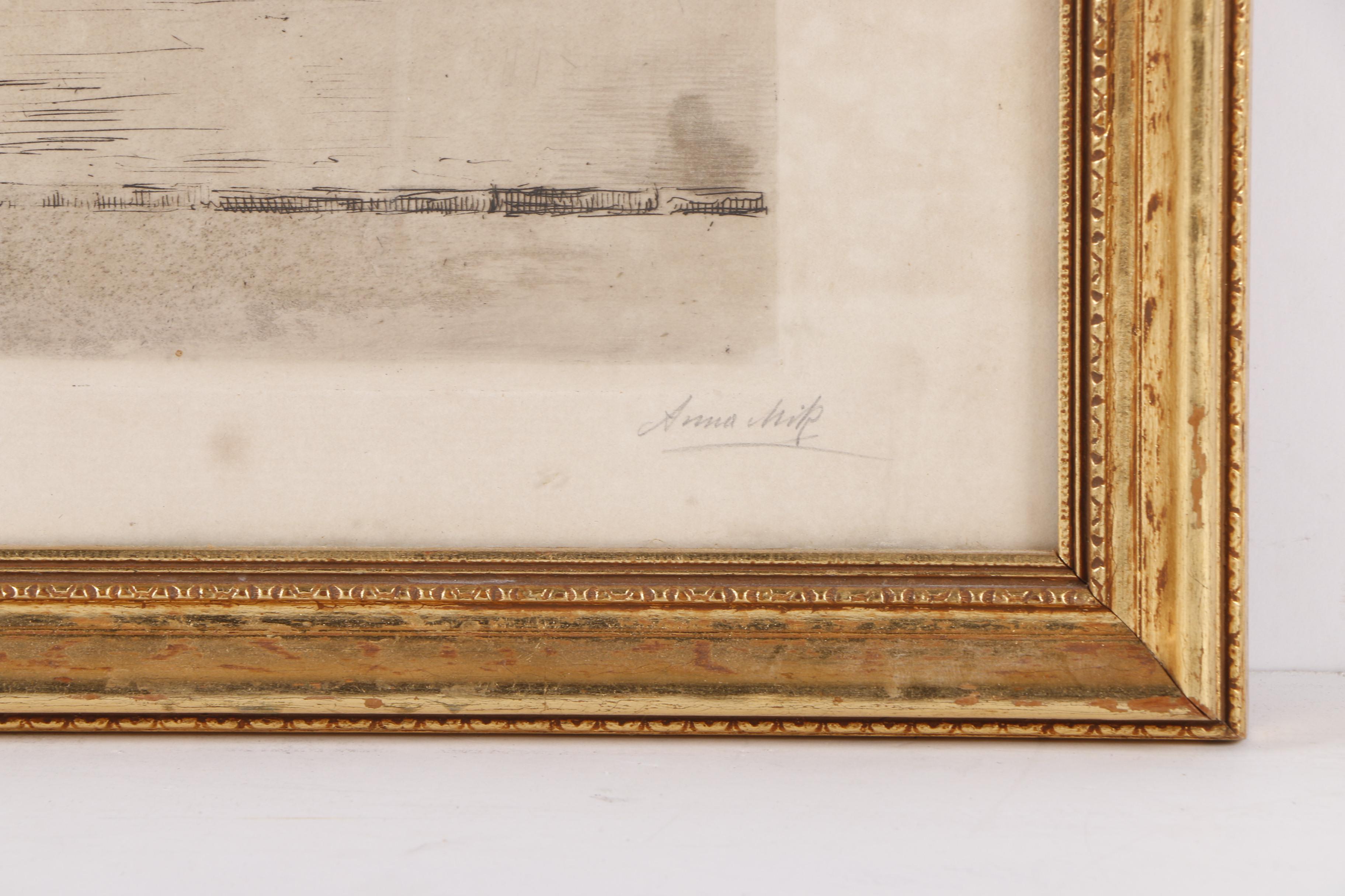 Hand Colored Etching of Street View