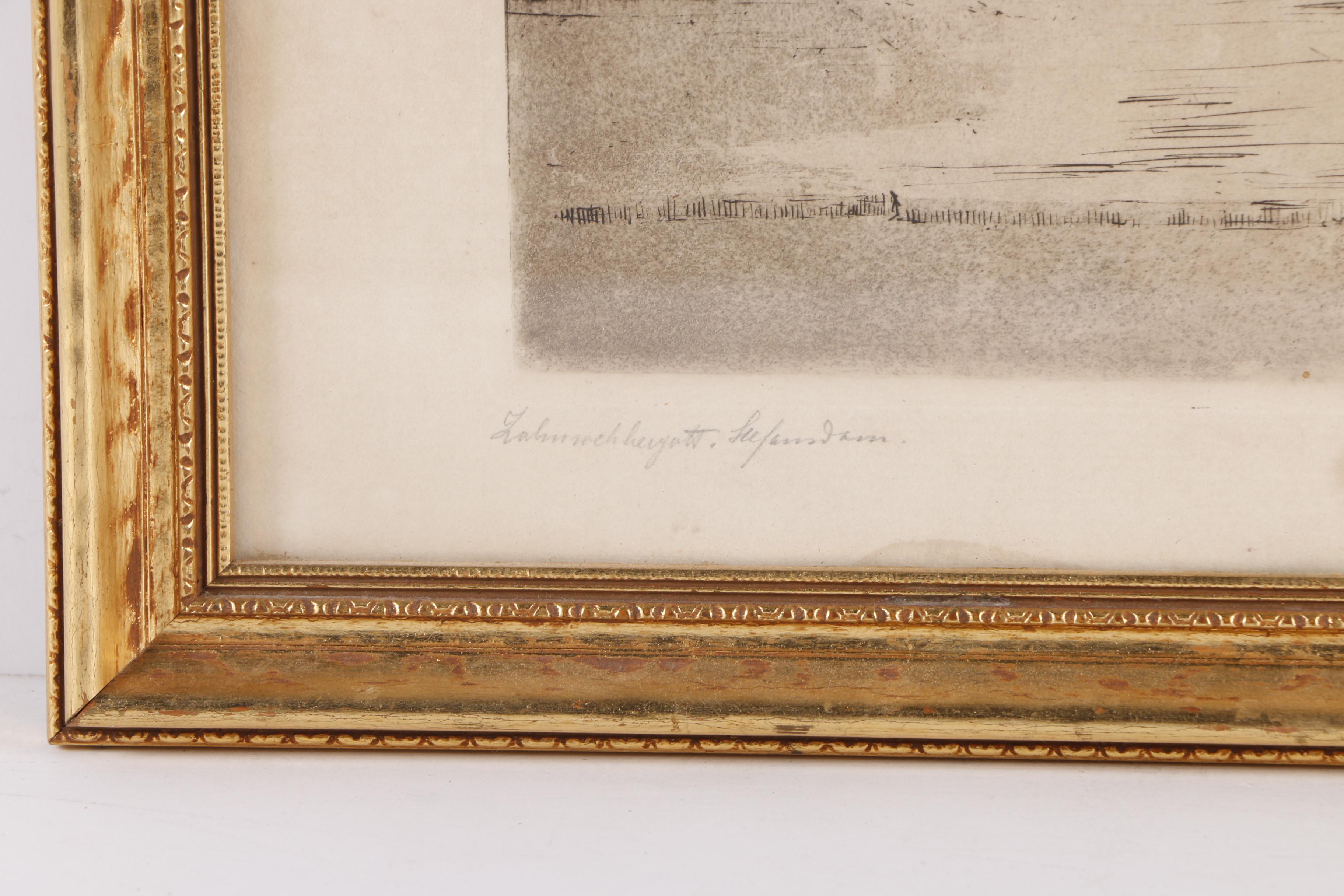 Hand Colored Etching of Street View