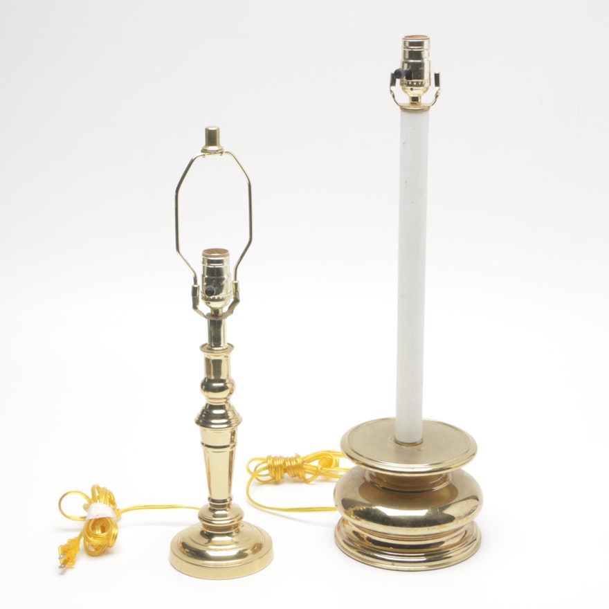 Two Brass Table Lamps