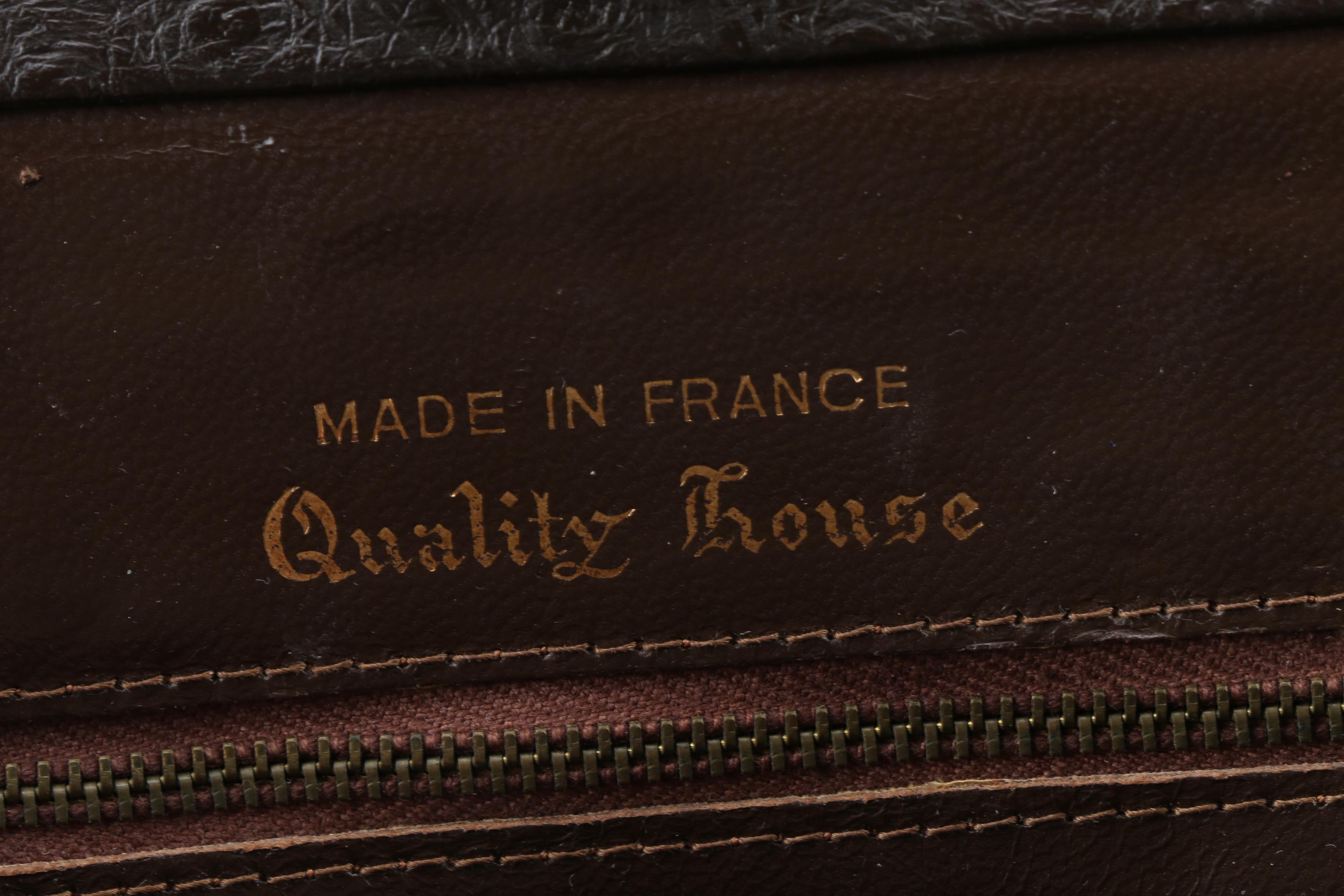 Foley & Corinna Gray Leather Handbag and Vintage Faux Ostrich Handbag