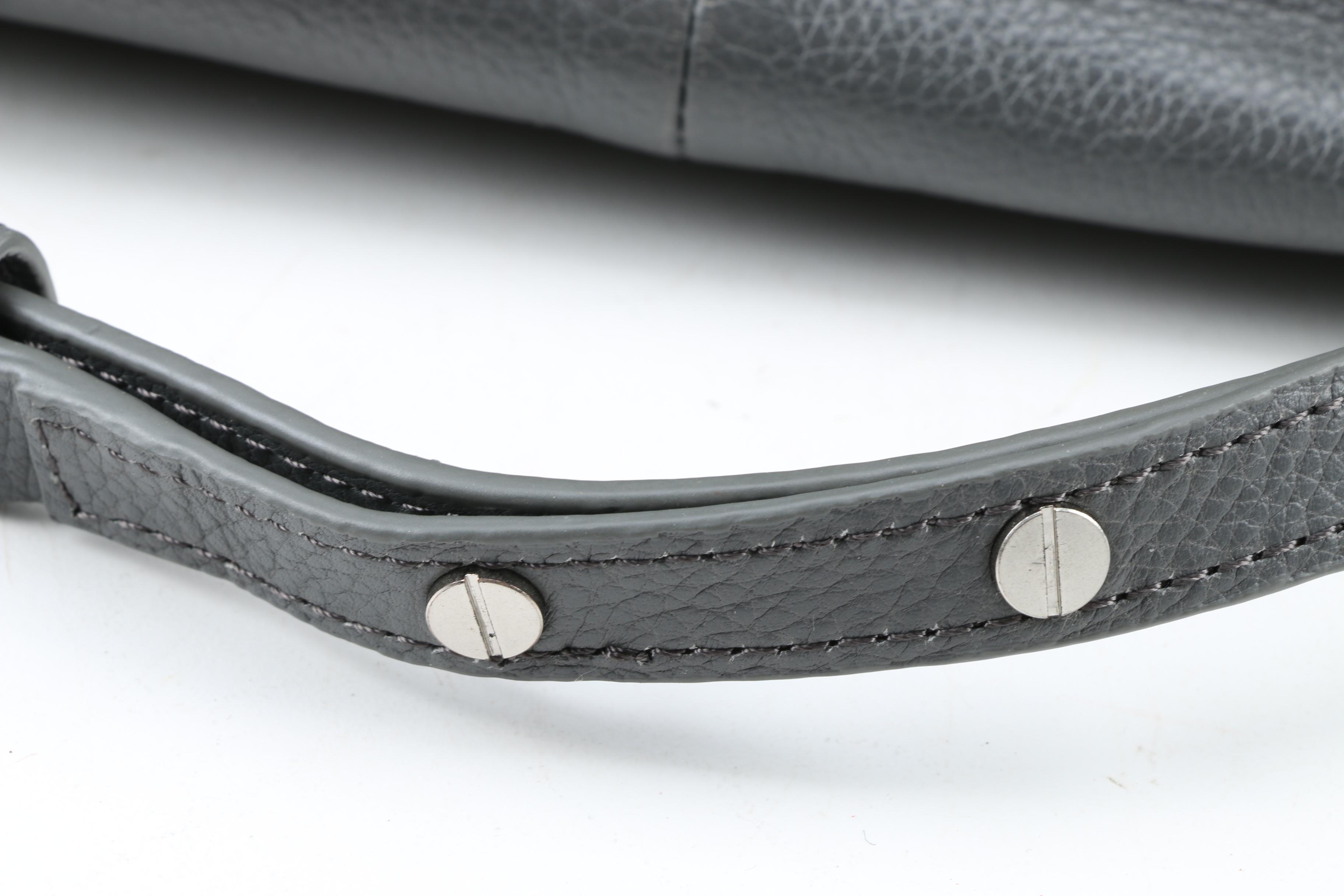 Foley & Corinna Gray Leather Handbag and Vintage Faux Ostrich Handbag