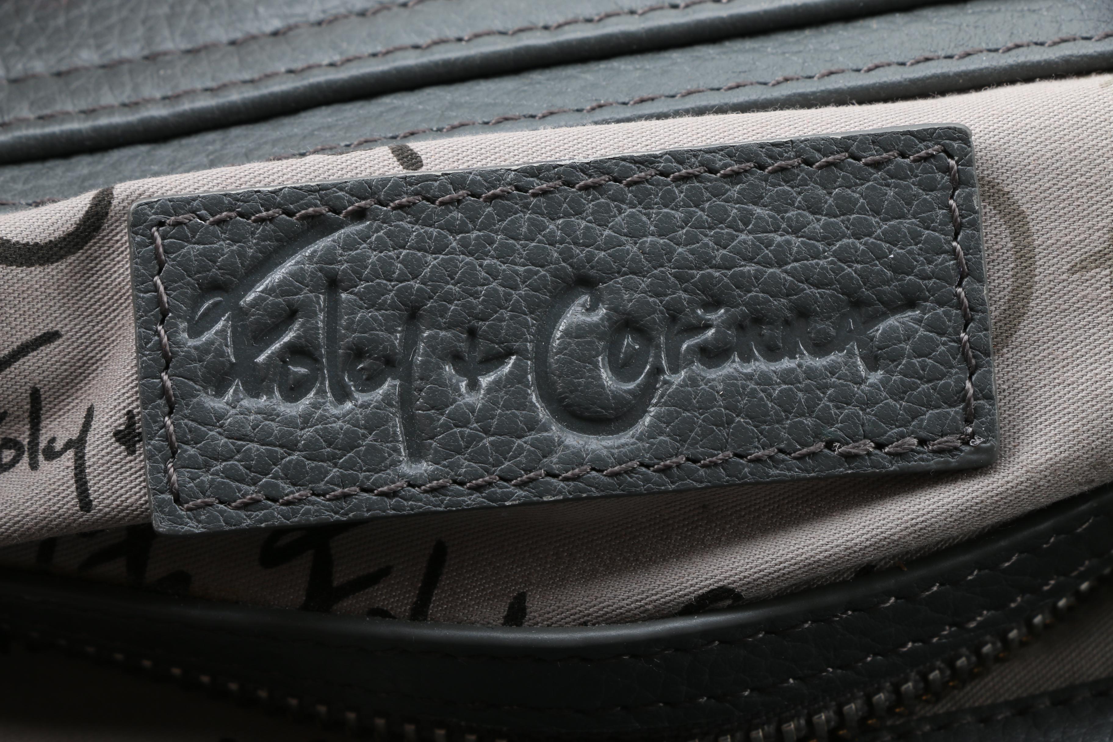 Foley & Corinna Gray Leather Handbag and Vintage Faux Ostrich Handbag