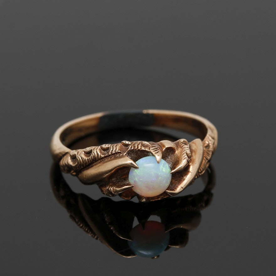 Victorian 10K Yellow Gold Opal Ring
