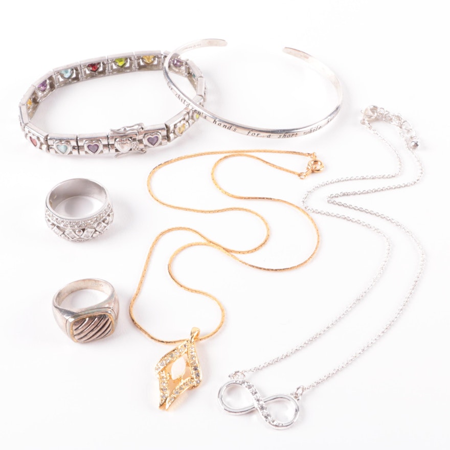 Selection of Jewelry Featuring Sterling Silver and Opal