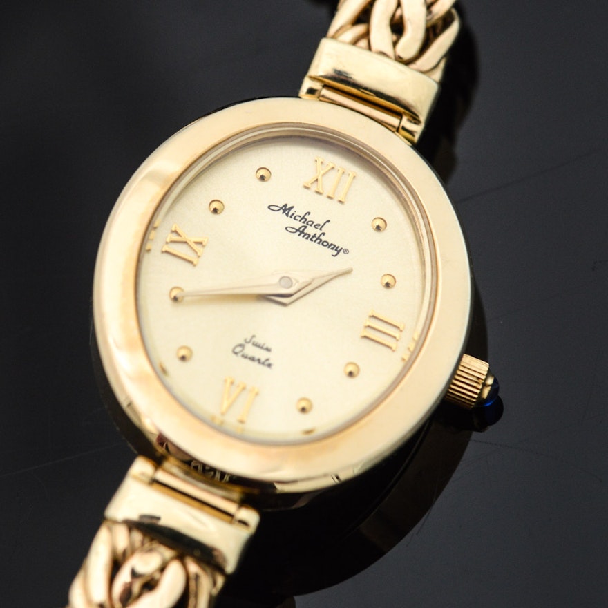 Michael Anthony 14K Yellow Gold Quartz Wristwatch