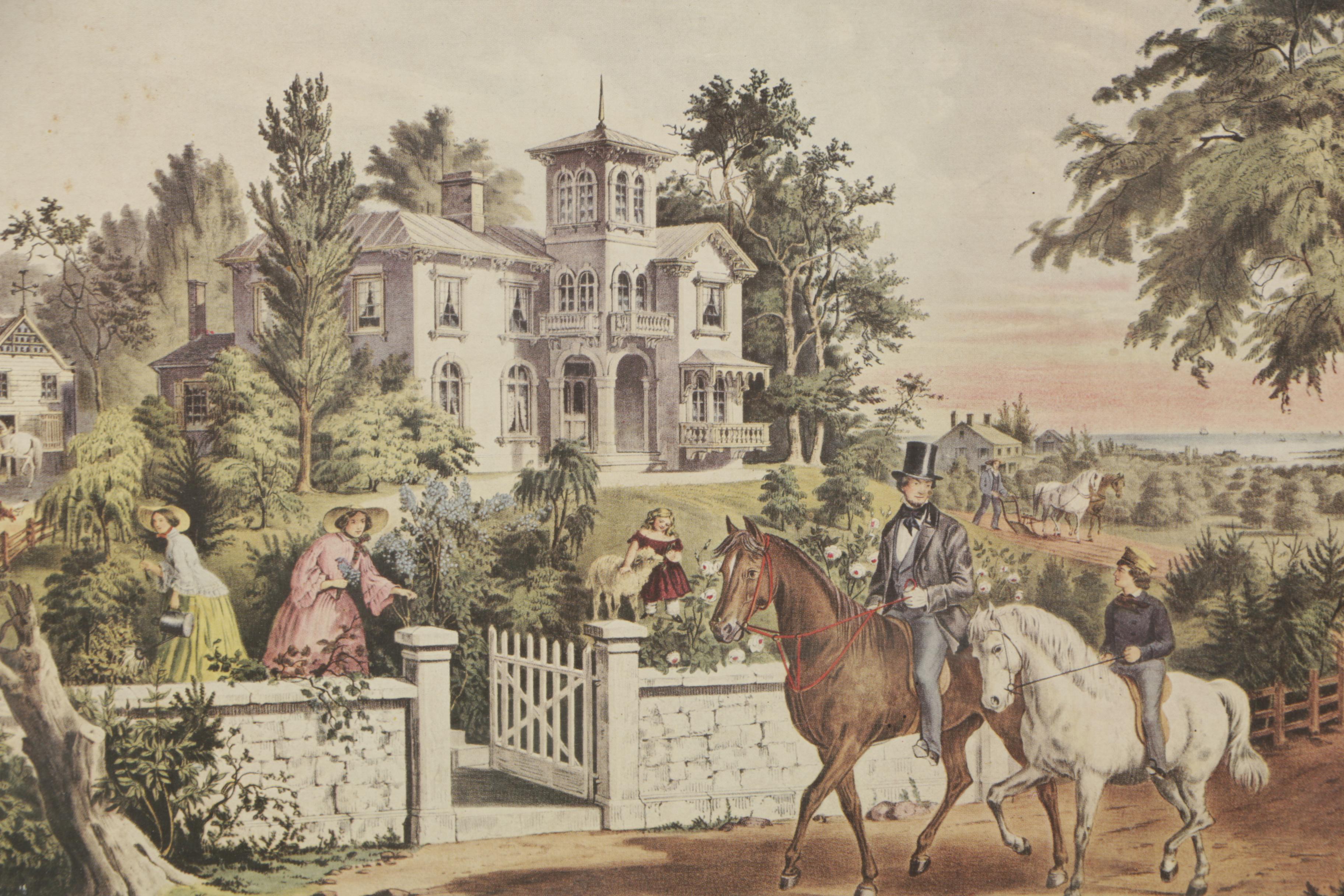 Offset Lithographs on Paper After Currier and Ives' Published Lithographs