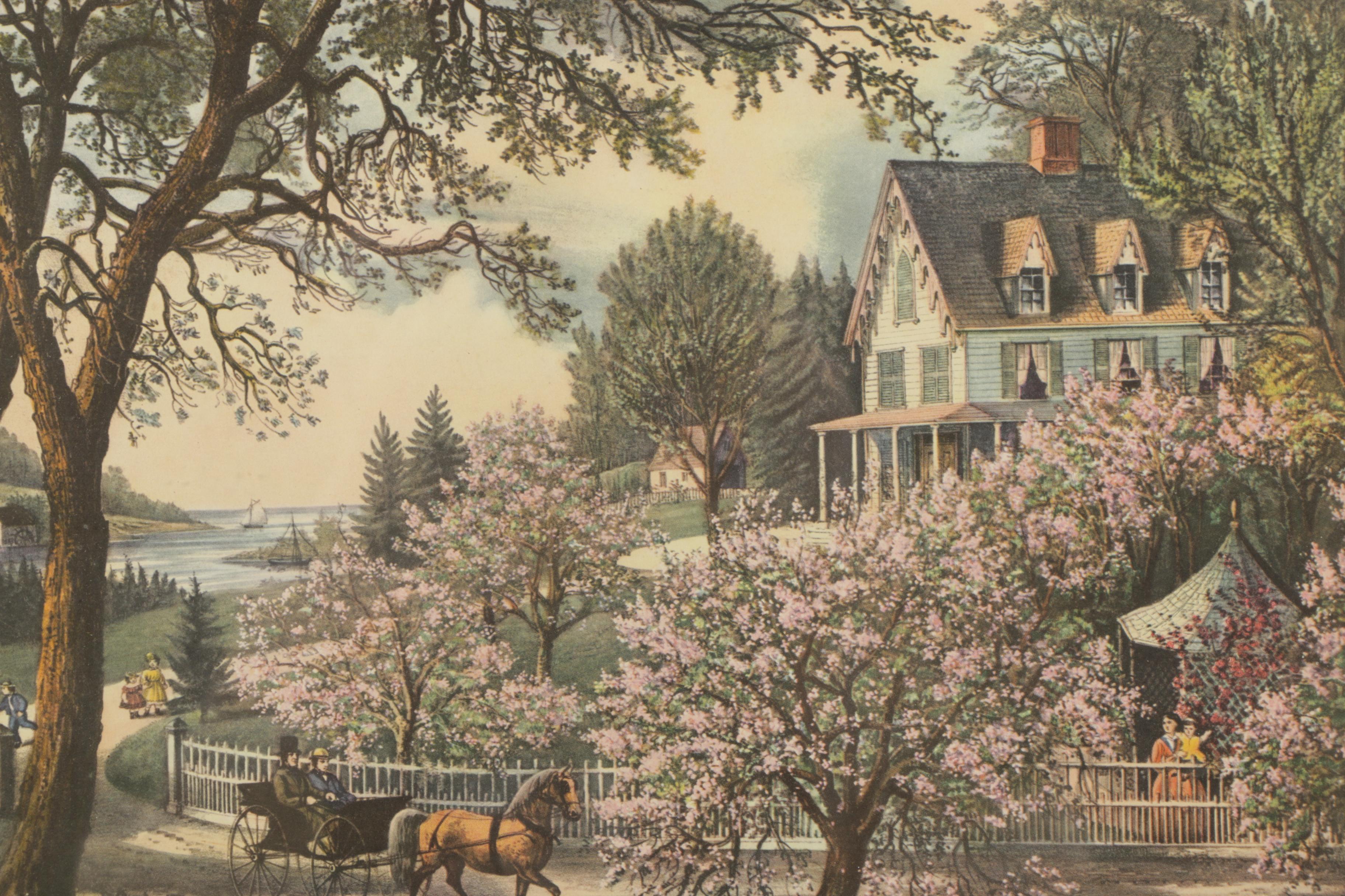 Offset Lithographs on Paper After Currier and Ives' Published Lithographs