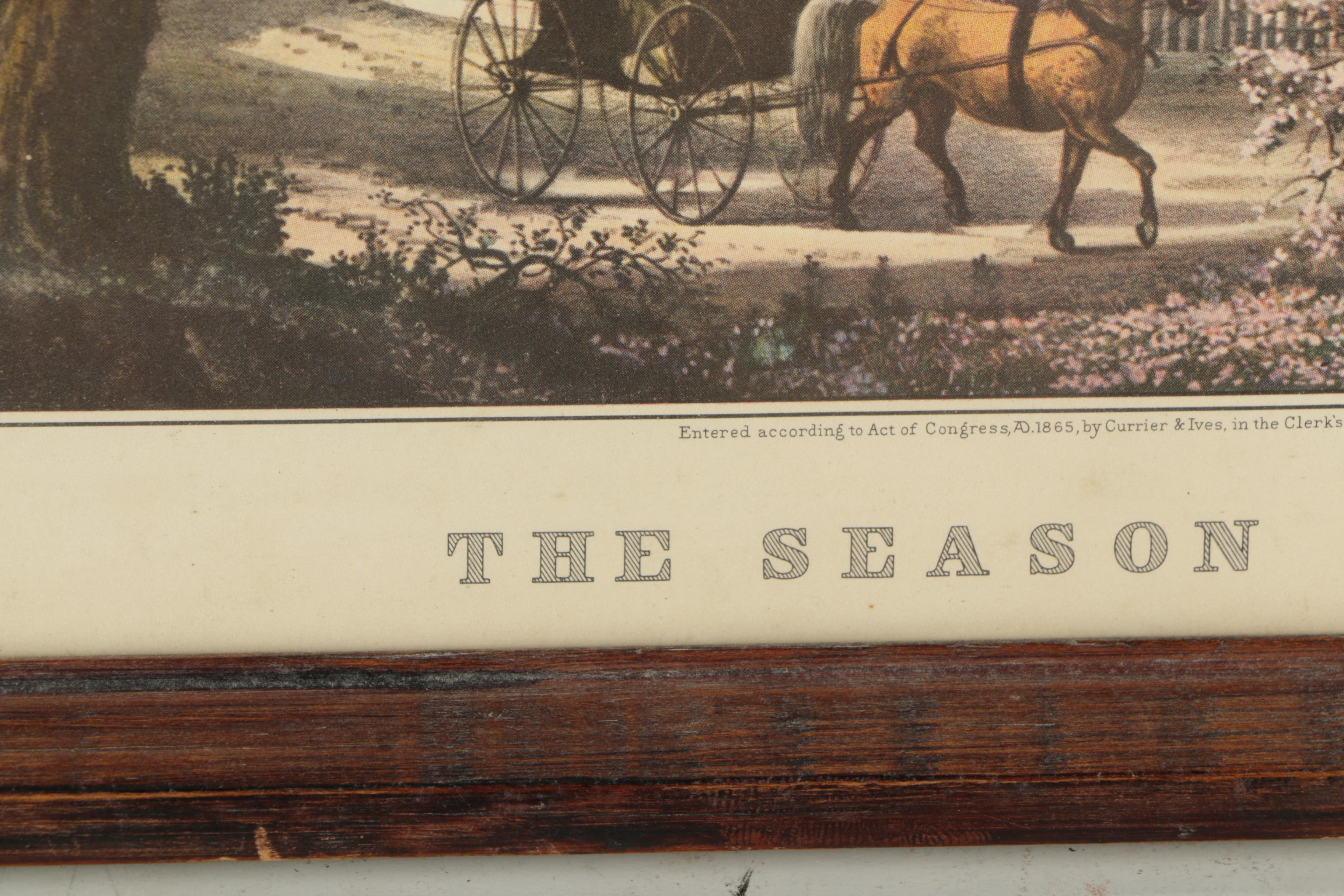 Offset Lithographs on Paper After Currier and Ives' Published Lithographs