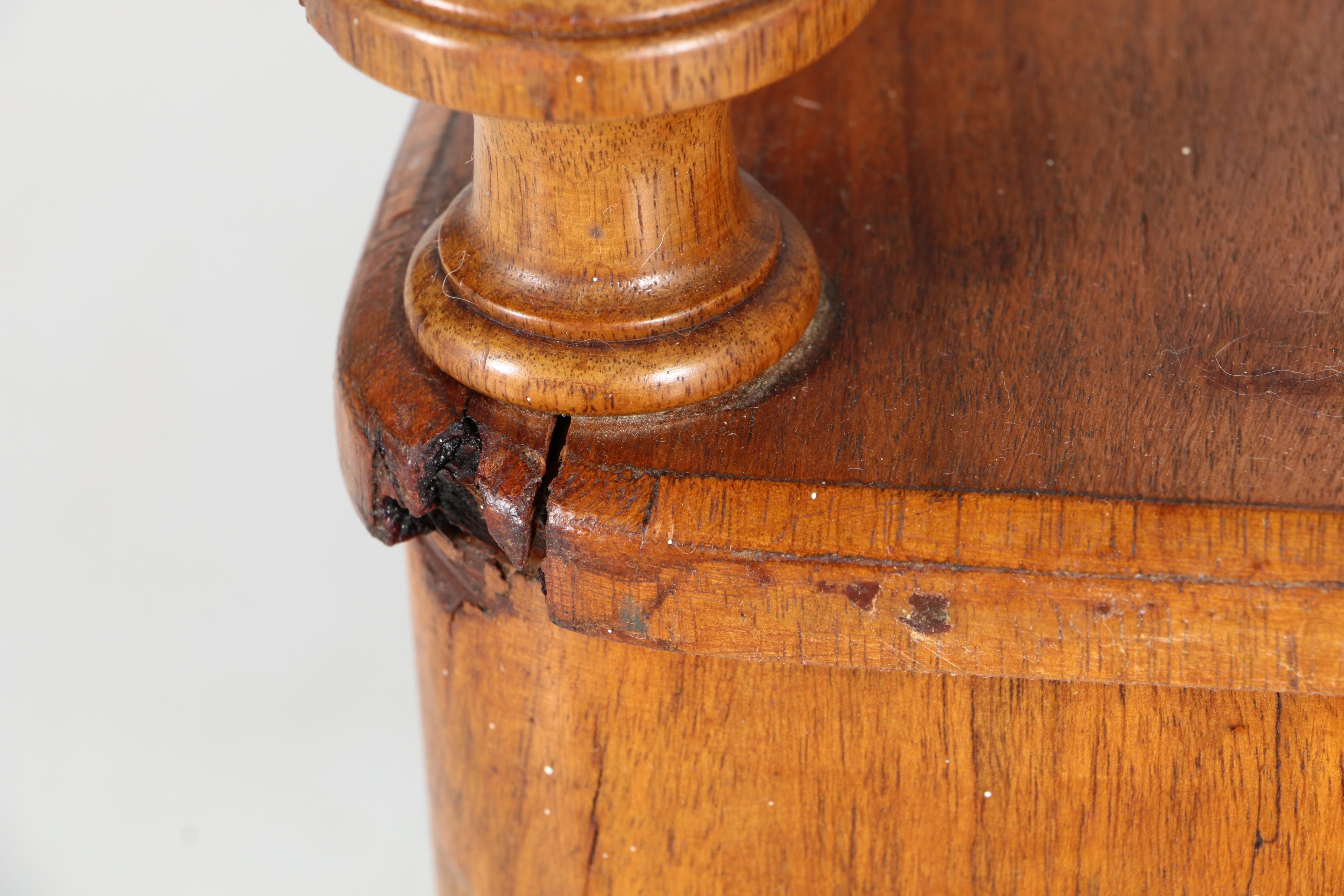 Vintage Walnut English Canterbury Magazine Rack