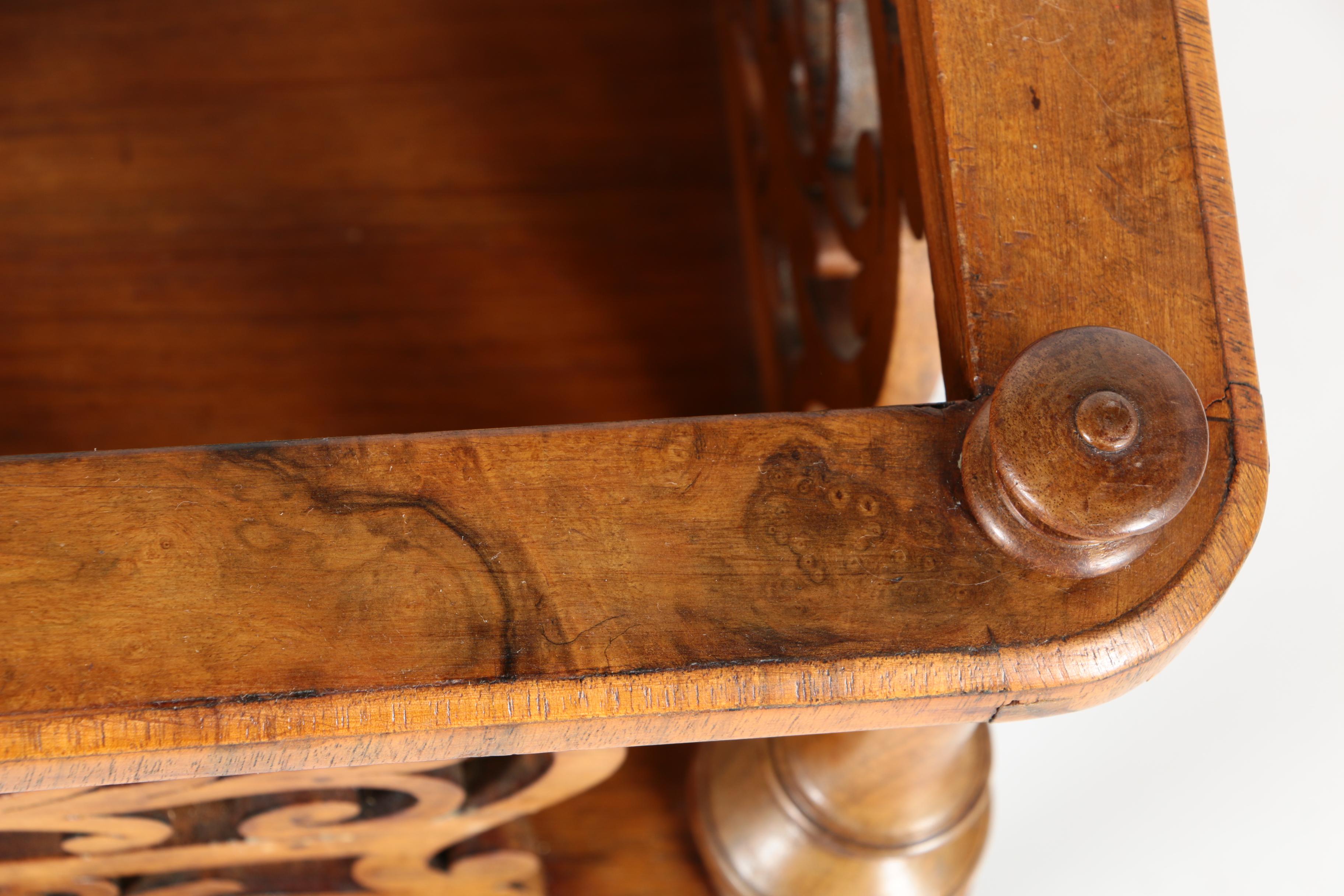 Vintage Walnut English Canterbury Magazine Rack