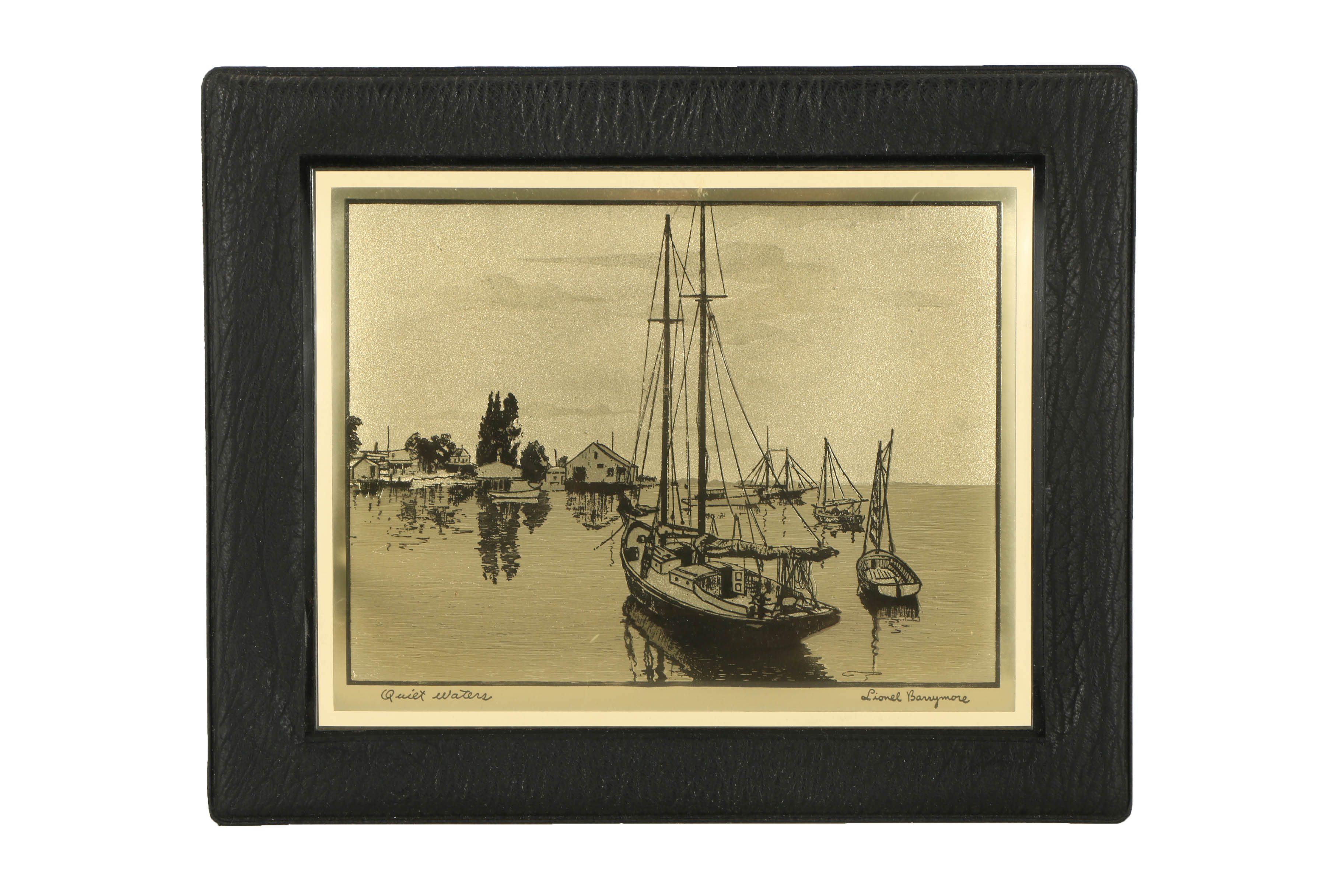 After Lionel Barrymore Halftone Prints on Foil "Quiet Waters" and "Point Magu"