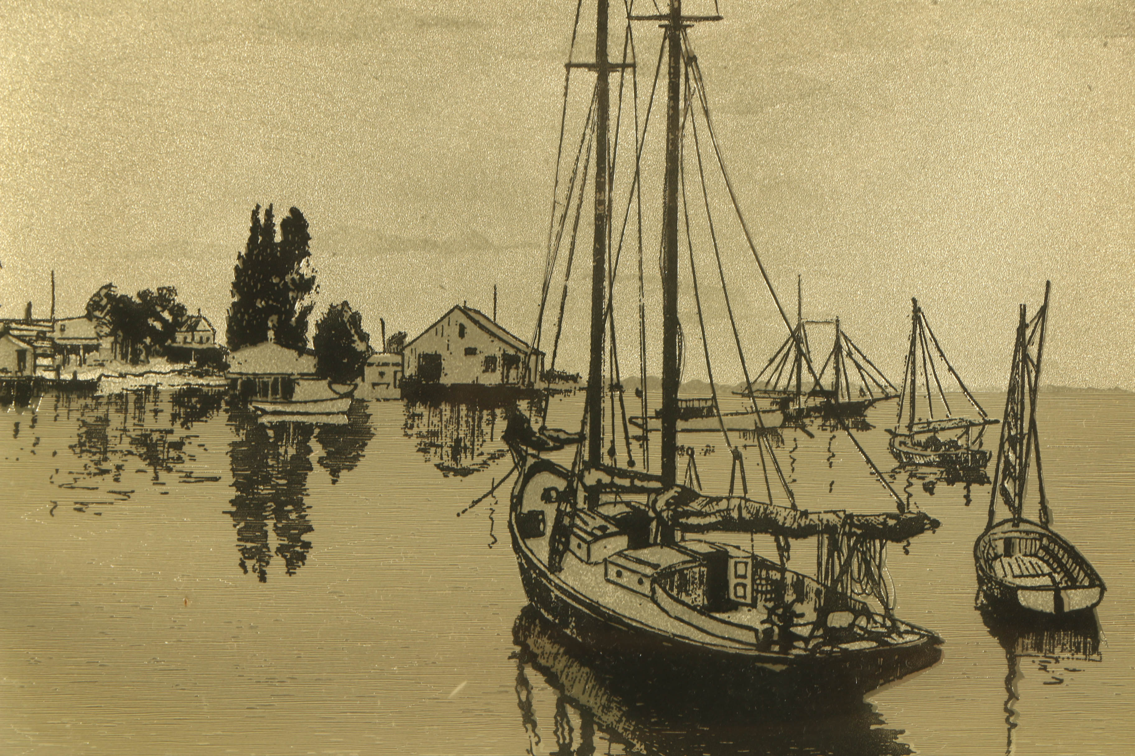 After Lionel Barrymore Halftone Prints on Foil "Quiet Waters" and "Point Magu"