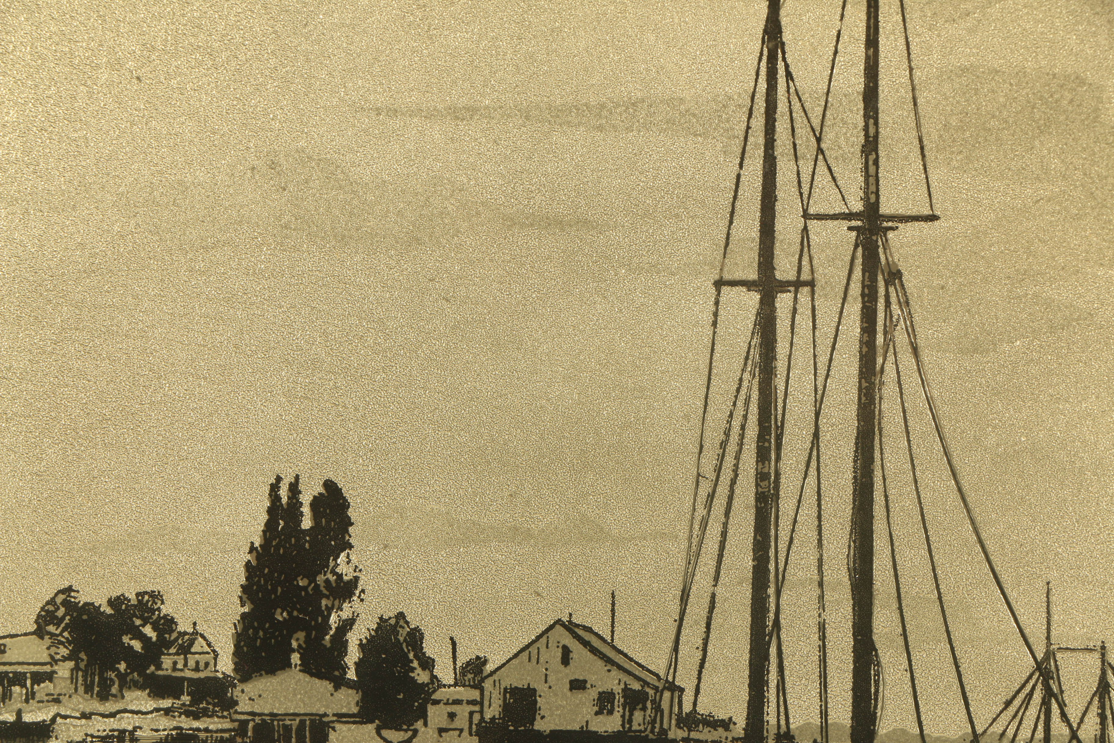 After Lionel Barrymore Halftone Prints on Foil "Quiet Waters" and "Point Magu"