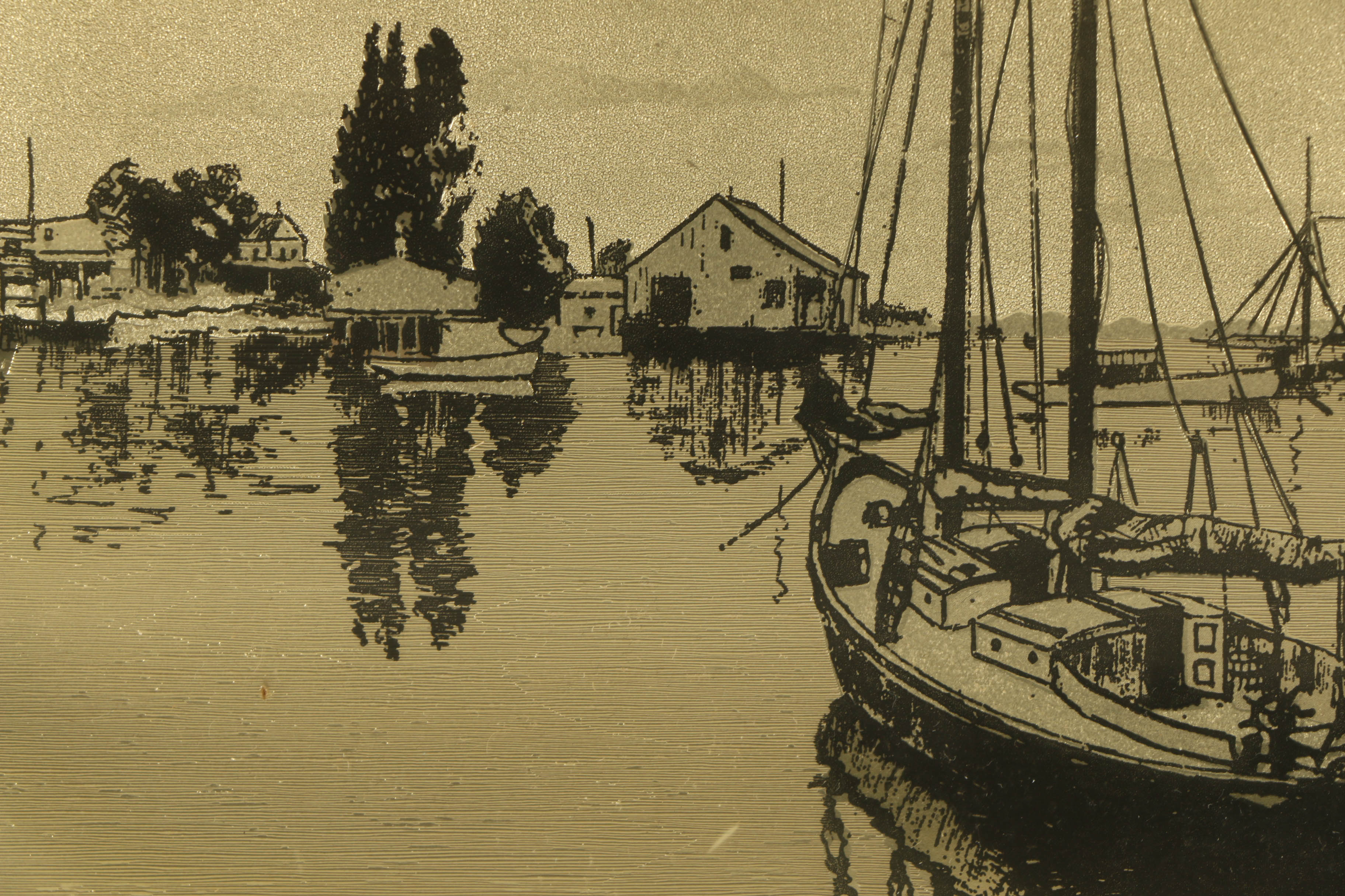 After Lionel Barrymore Halftone Prints on Foil "Quiet Waters" and "Point Magu"