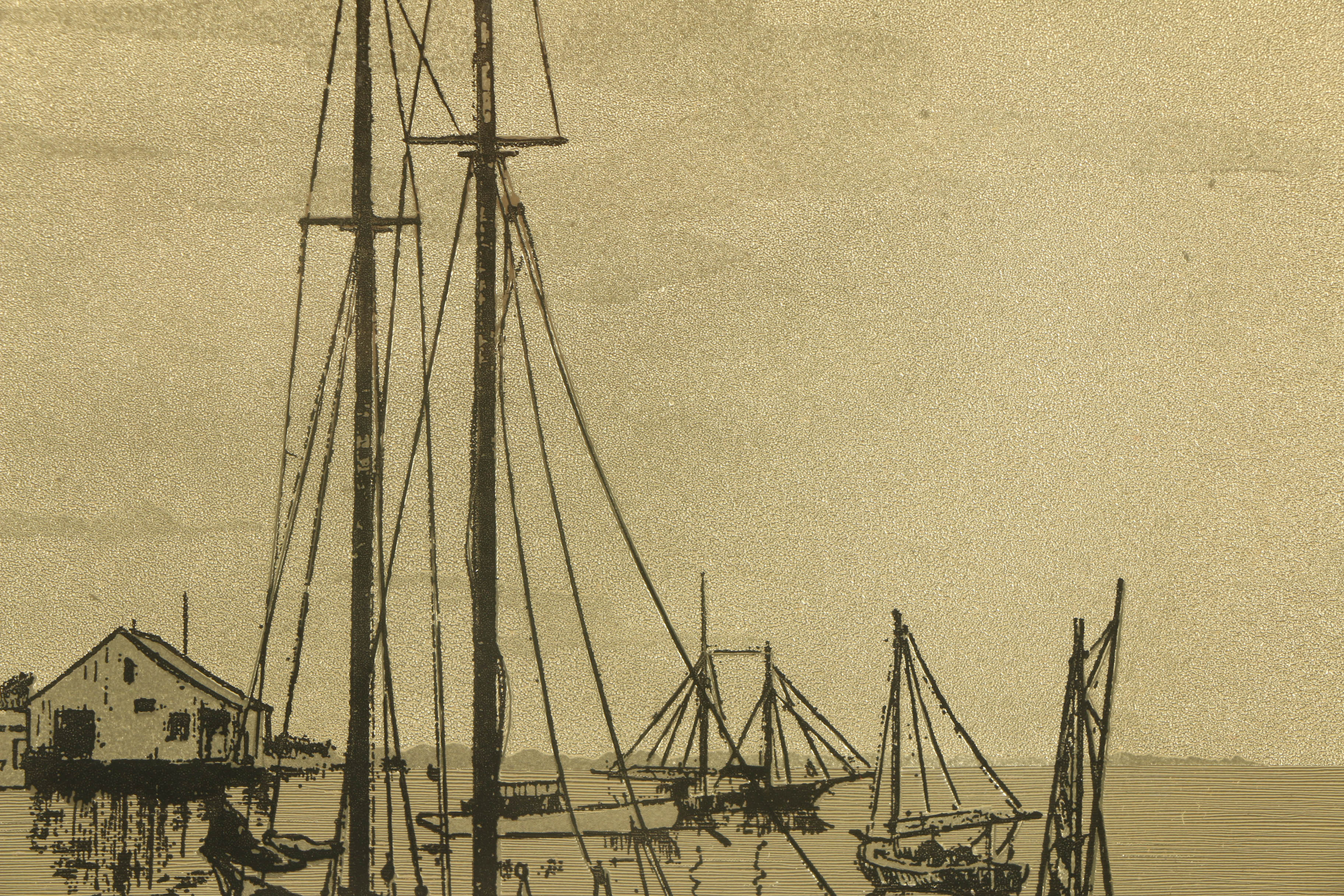 After Lionel Barrymore Halftone Prints on Foil "Quiet Waters" and "Point Magu"