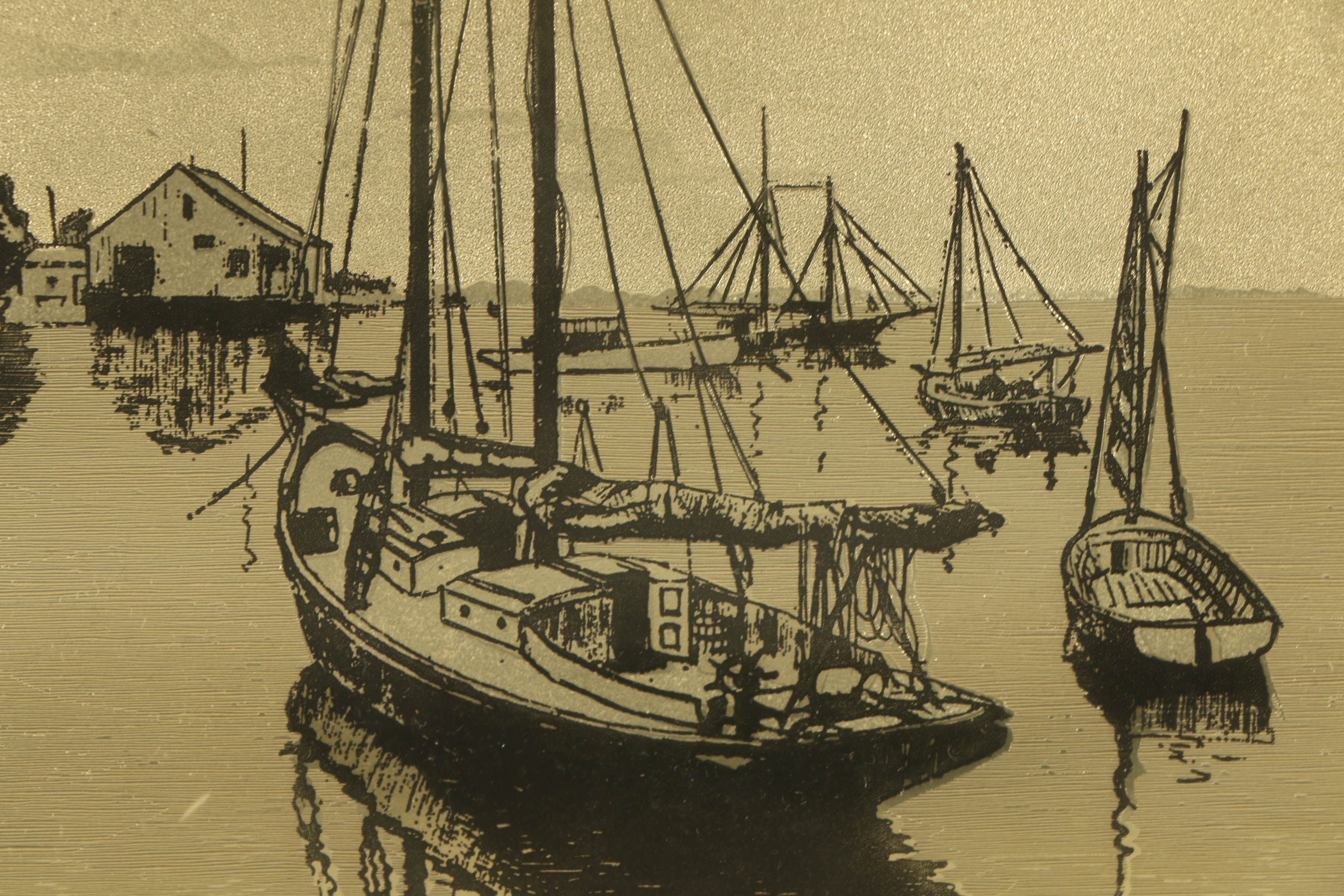 After Lionel Barrymore Halftone Prints on Foil "Quiet Waters" and "Point Magu"