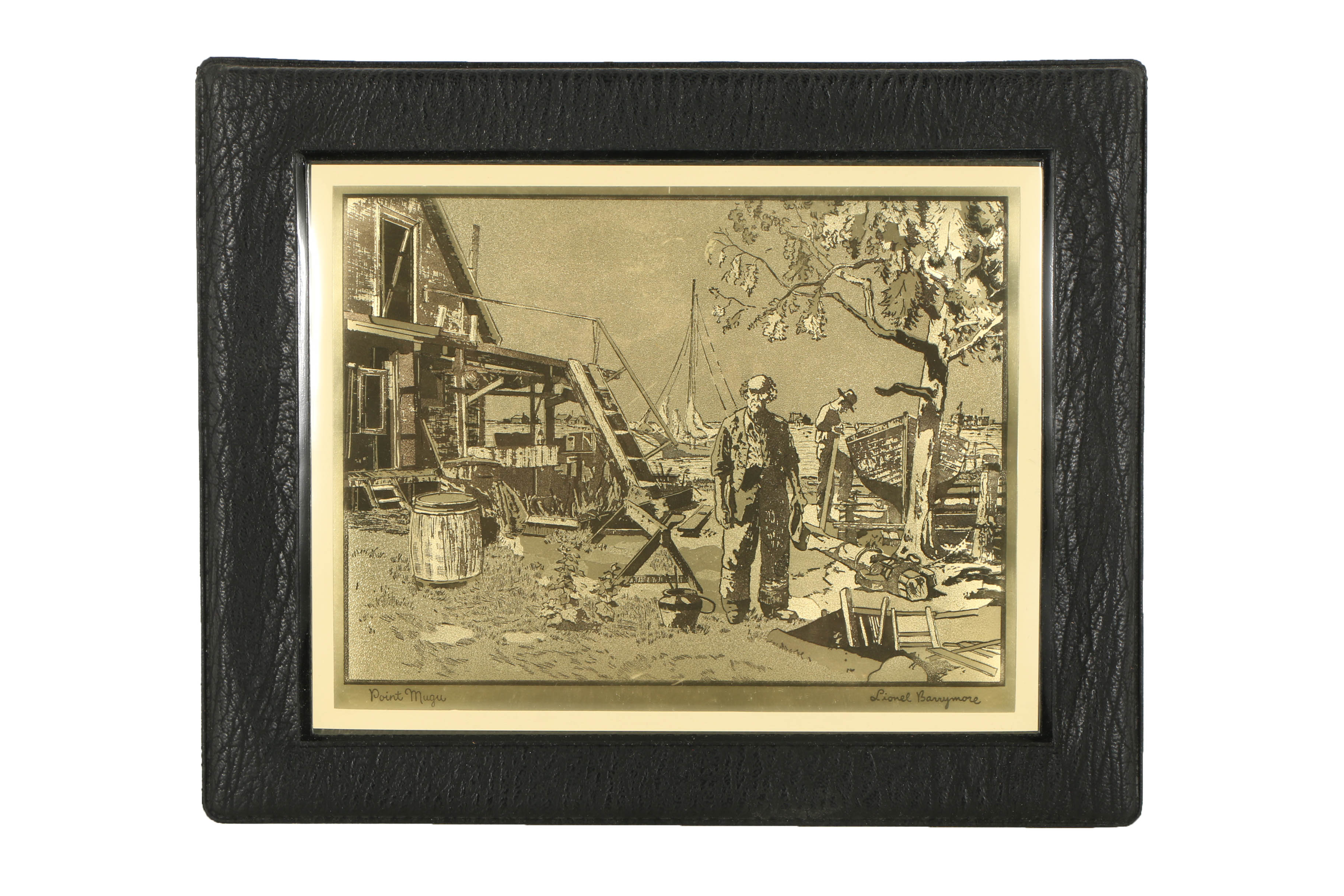 After Lionel Barrymore Halftone Prints on Foil "Quiet Waters" and "Point Magu"