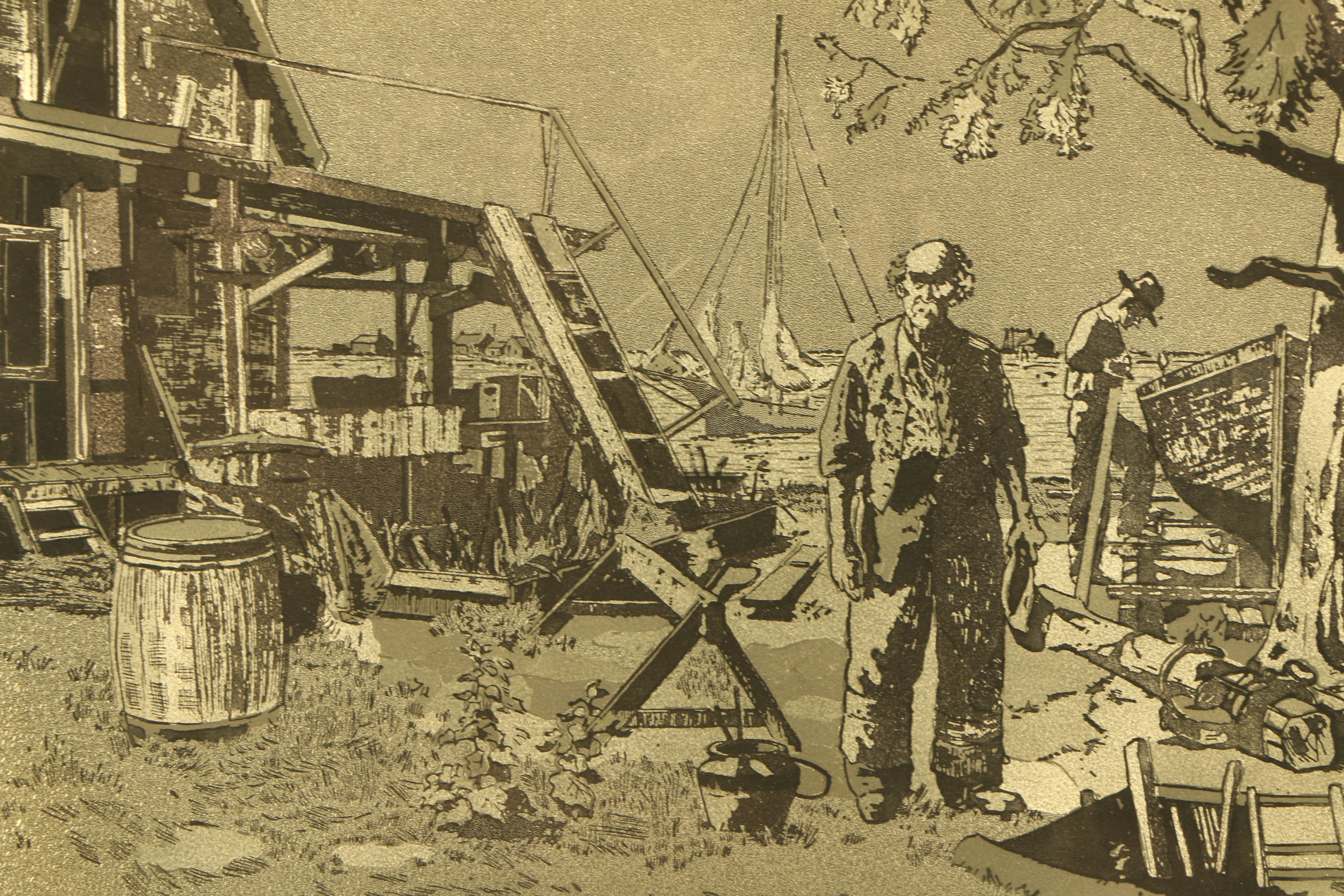 After Lionel Barrymore Halftone Prints on Foil "Quiet Waters" and "Point Magu"