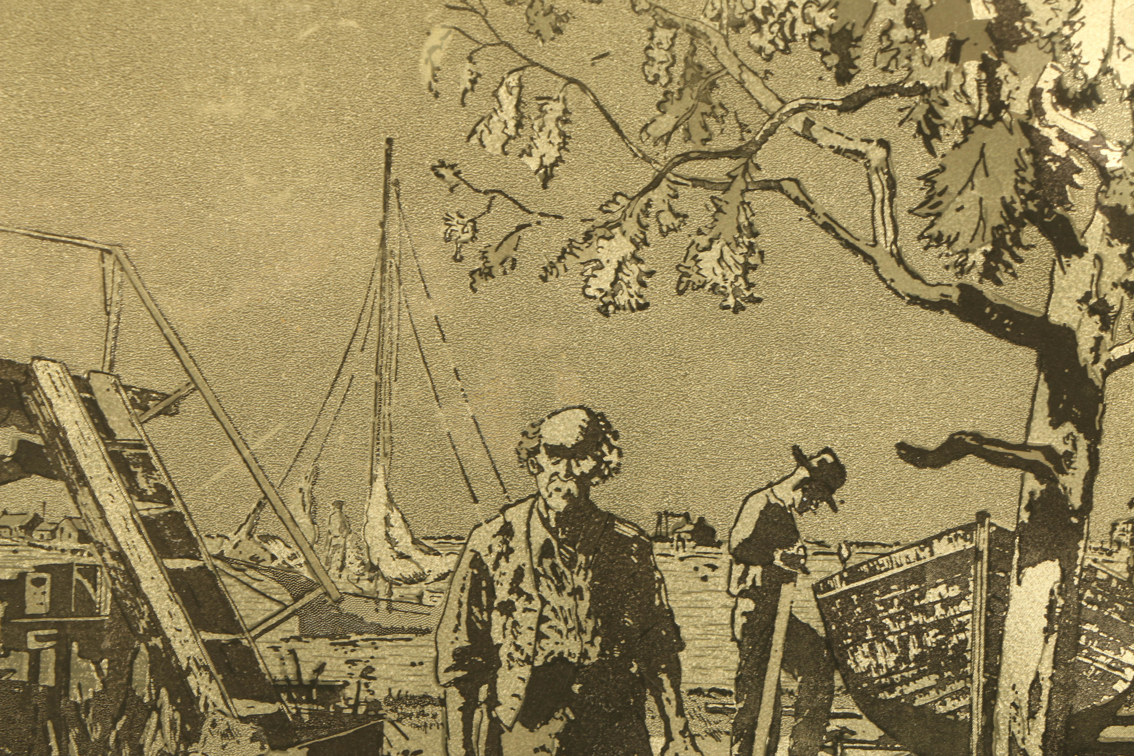 After Lionel Barrymore Halftone Prints on Foil "Quiet Waters" and "Point Magu"