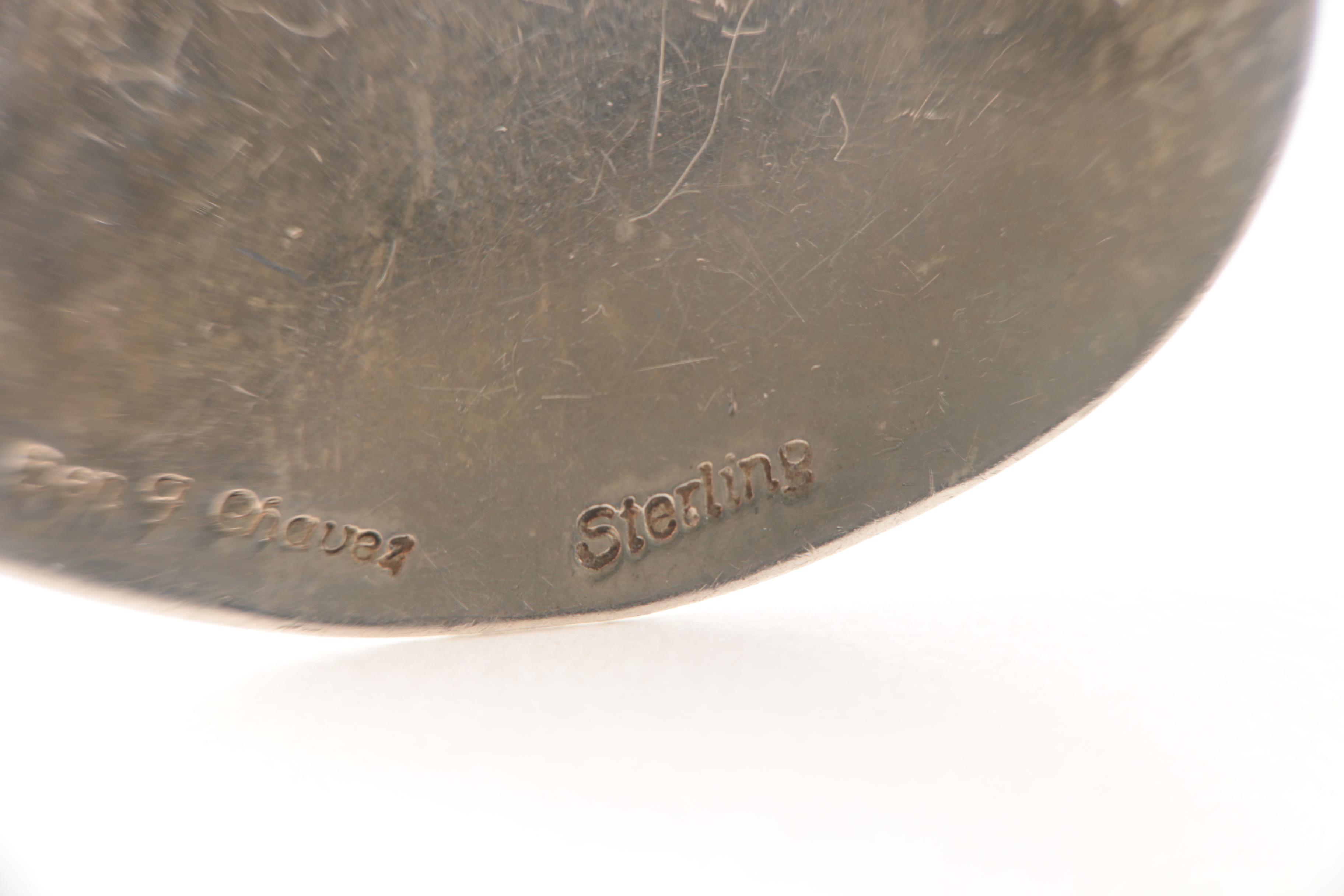 Sterling Silver Heart Converter Brooch and Ben G. Chavez Magnesite Earrings