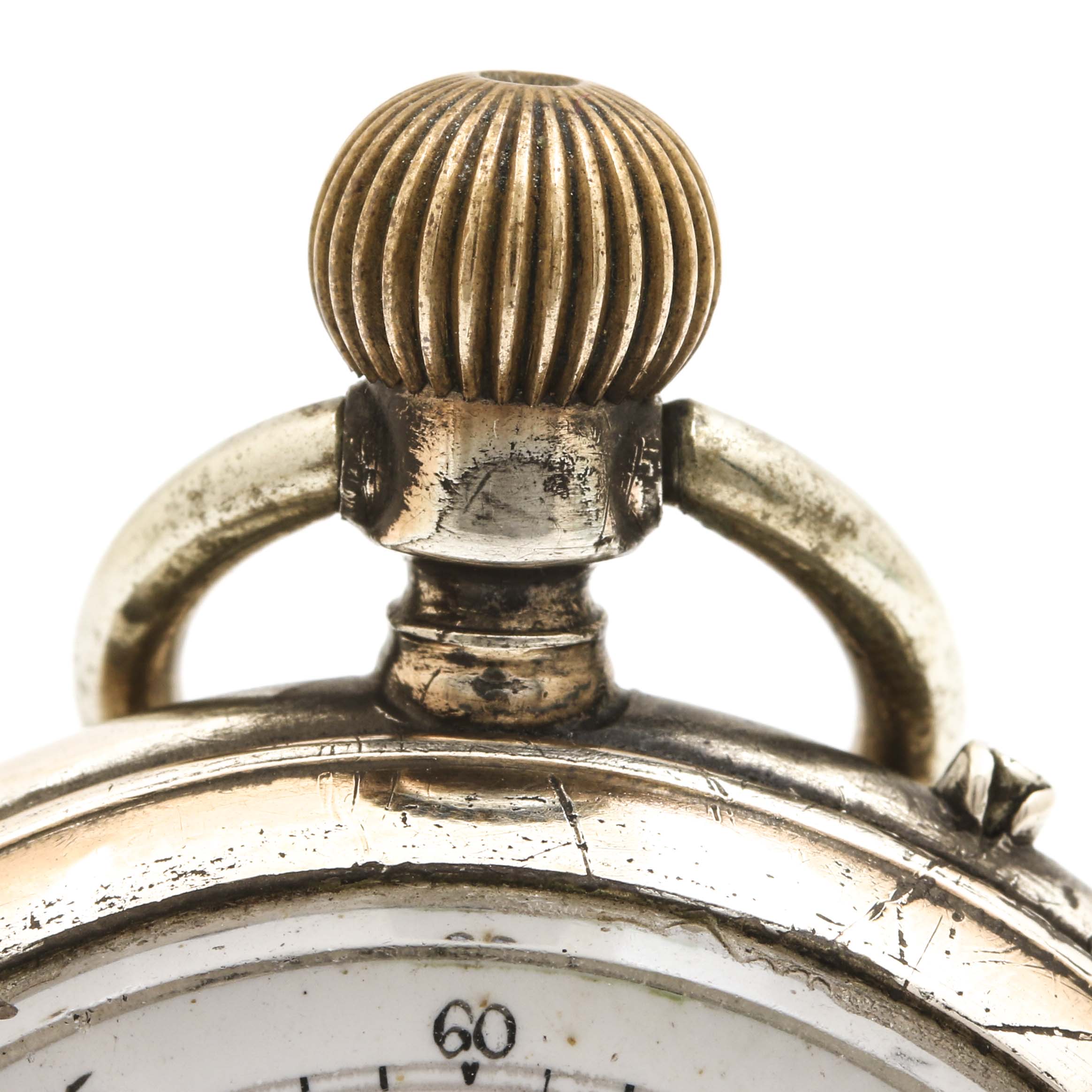 European 800 Silver Open Face Pocket Watch