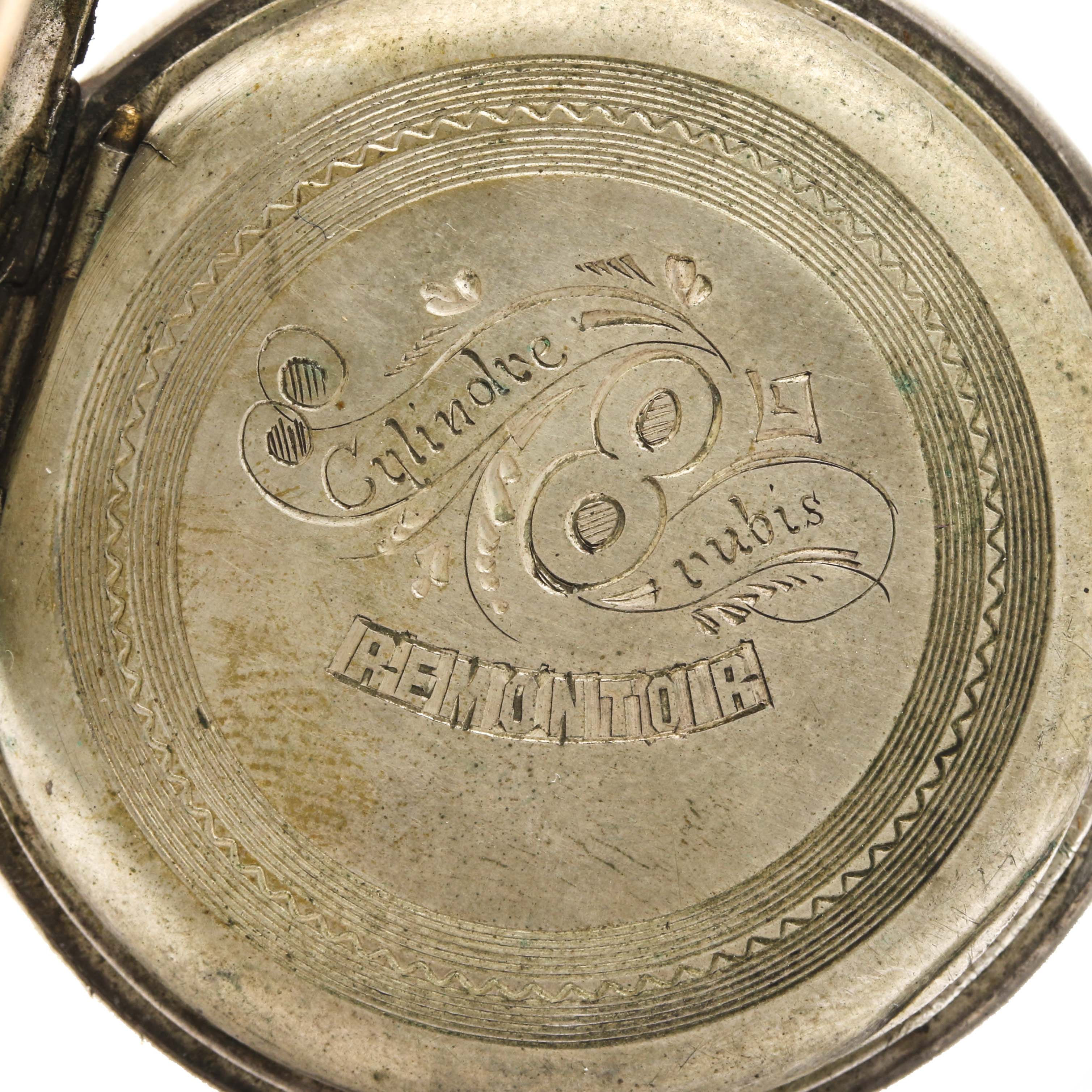 European 800 Silver Open Face Pocket Watch